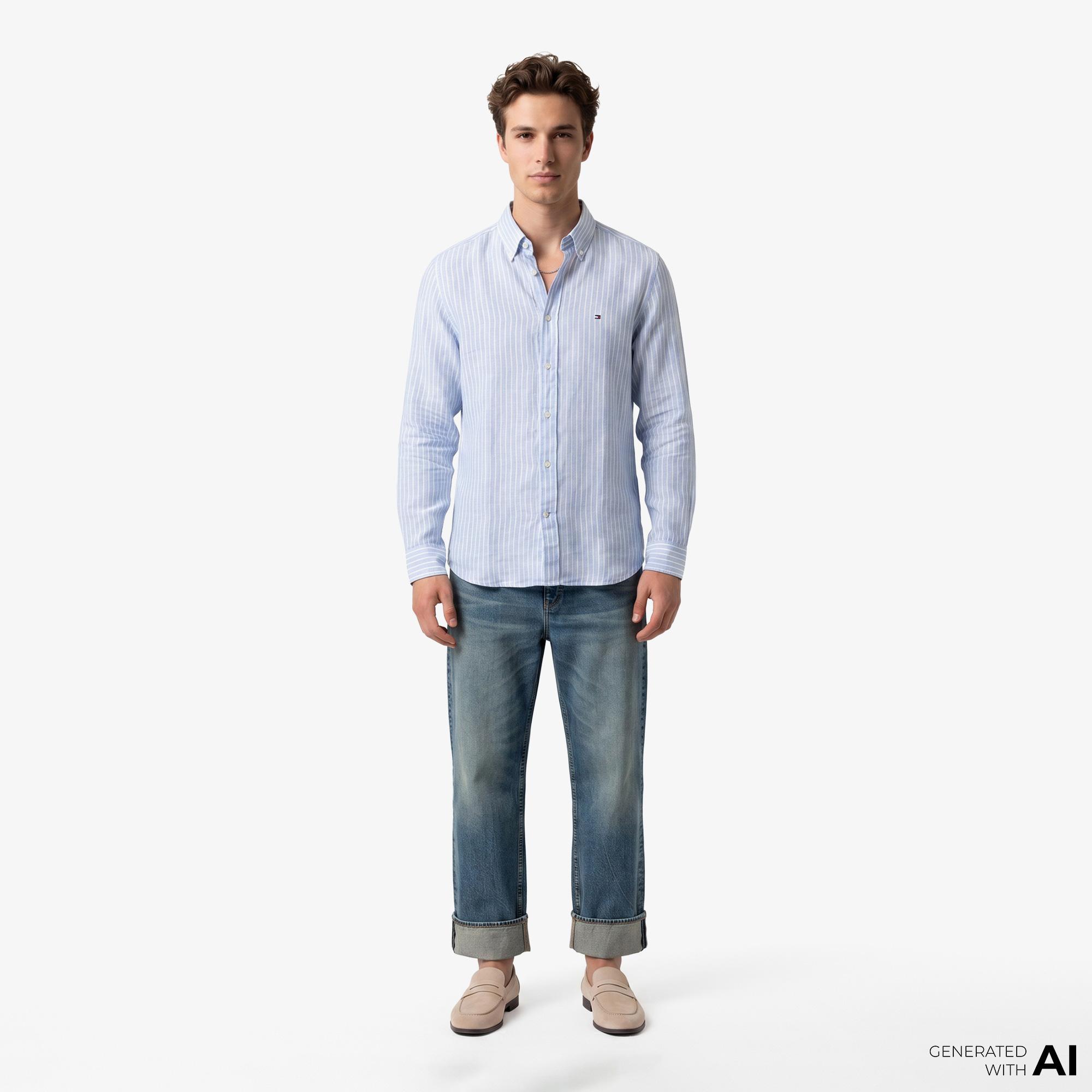 Tommy Hilfiger Seasonal Quality Erkek Mavi Gömlek