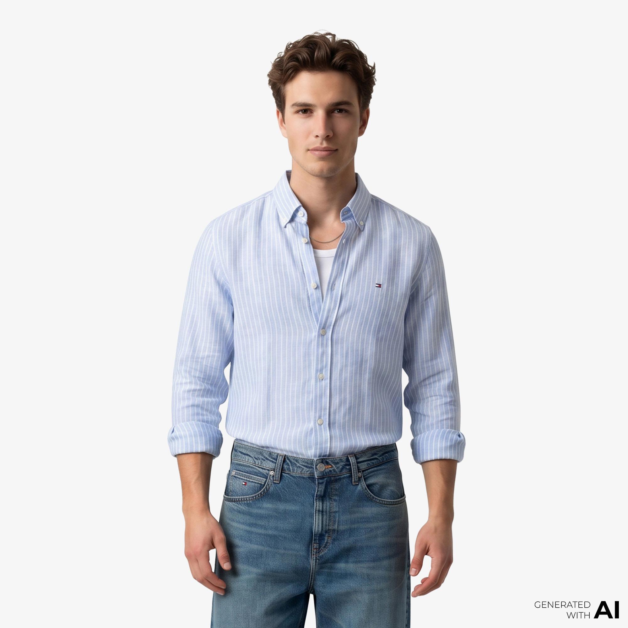 Tommy Hilfiger Seasonal Quality Erkek Mavi Gömlek