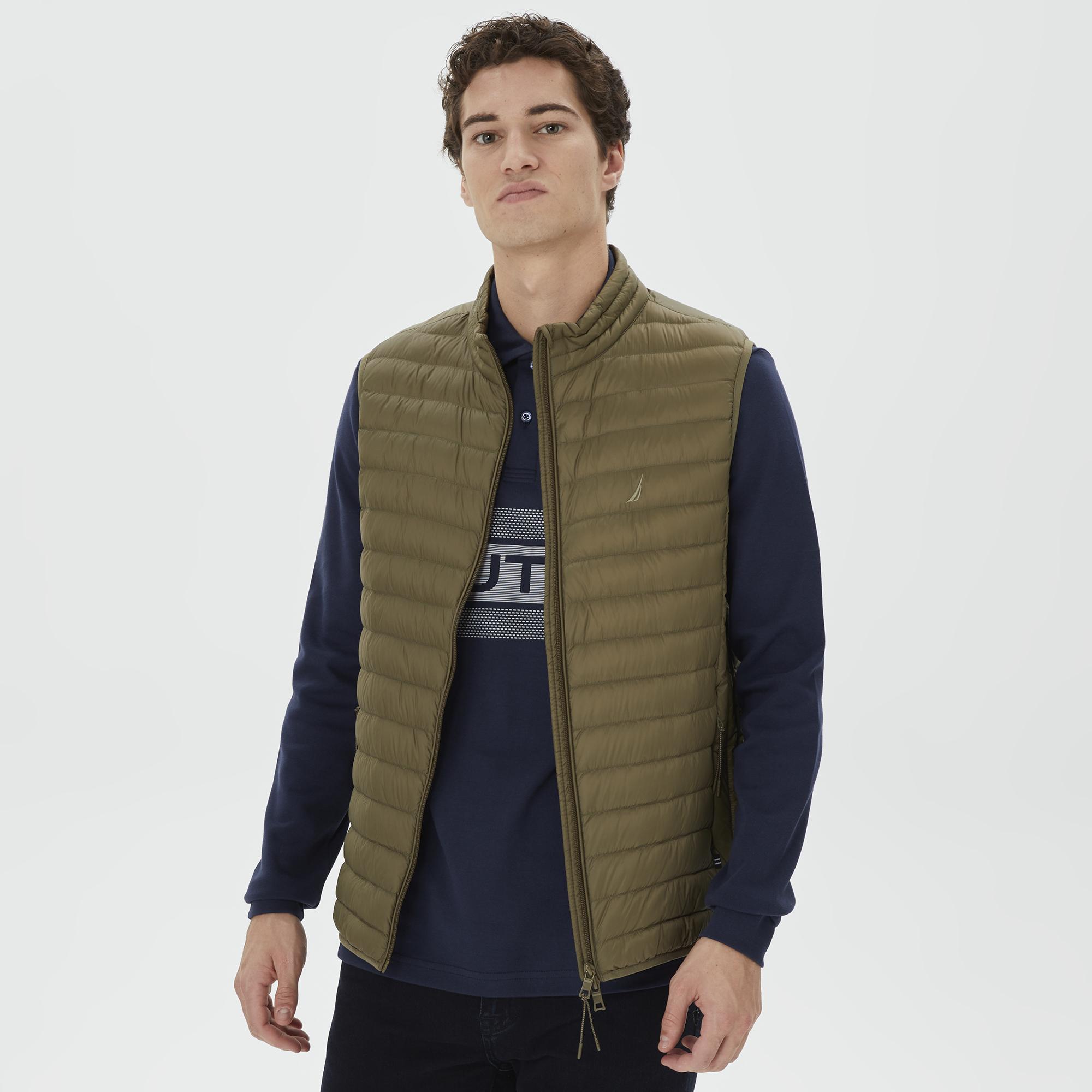 Nautica Erkek Yeşil Standart Fit Yelek
