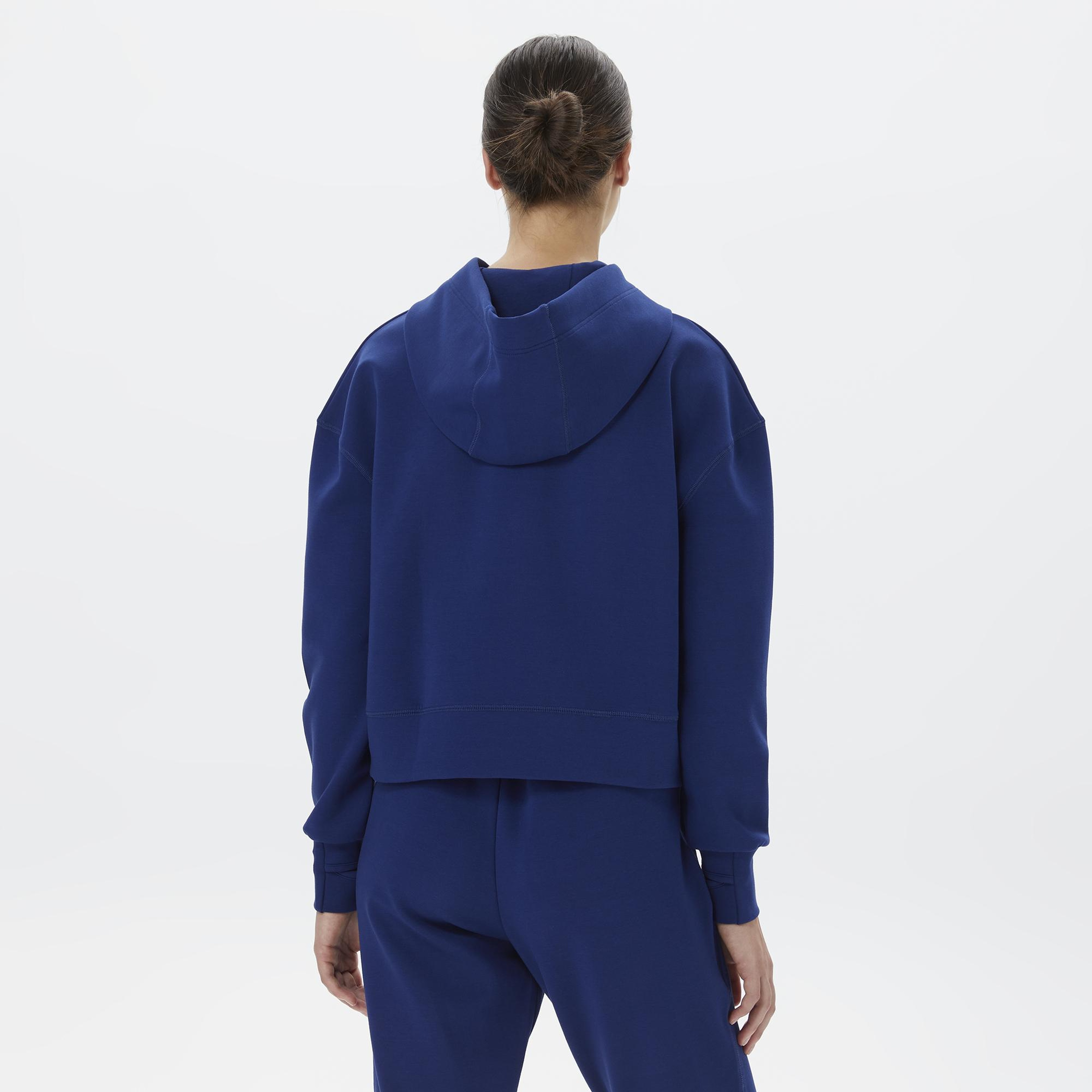 Nautica Kadın Mavi Relaxed Fit Kapüşonlu Sweatshirt
