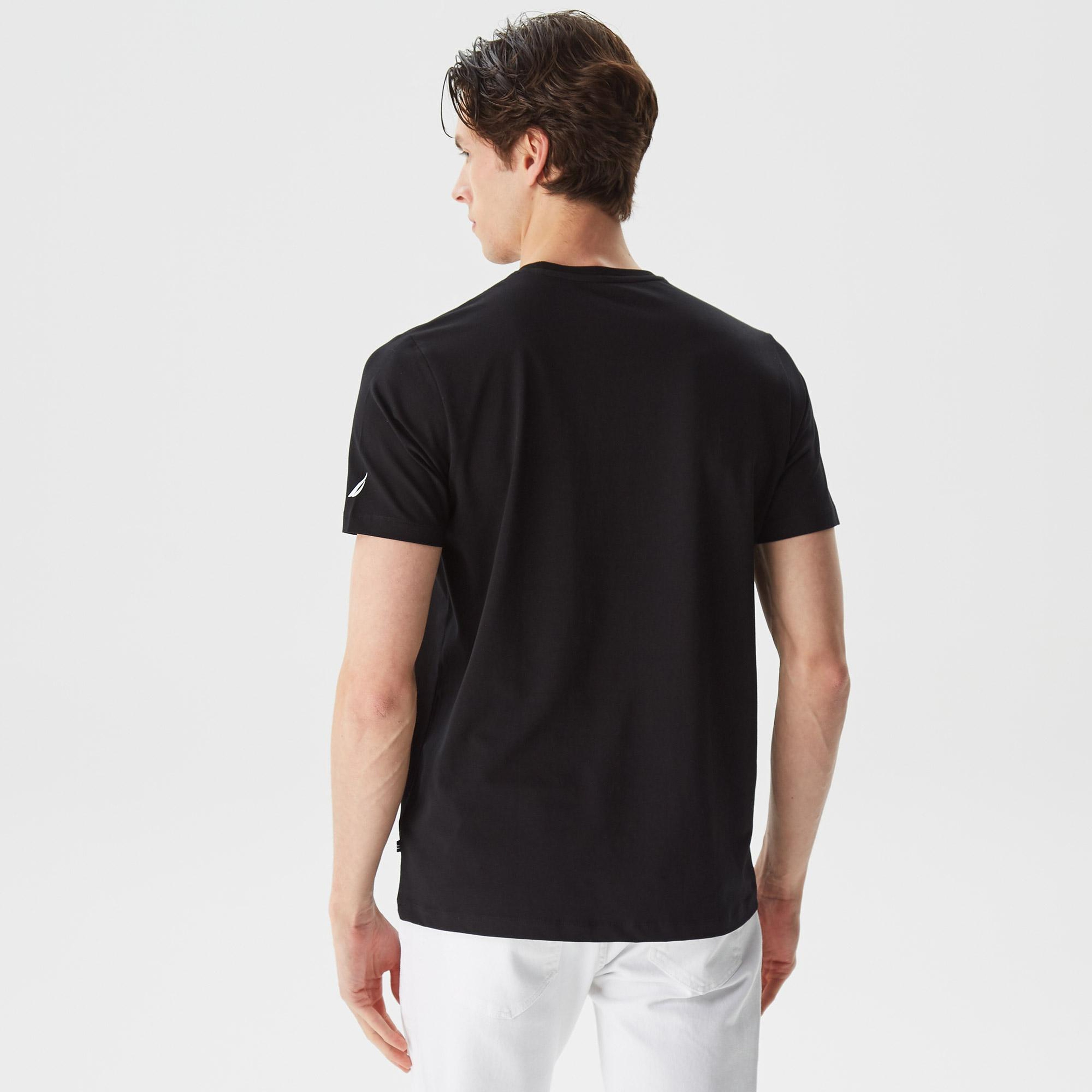 Nautica Erkek Siyah Baskılı Standart Fit T-Shirt