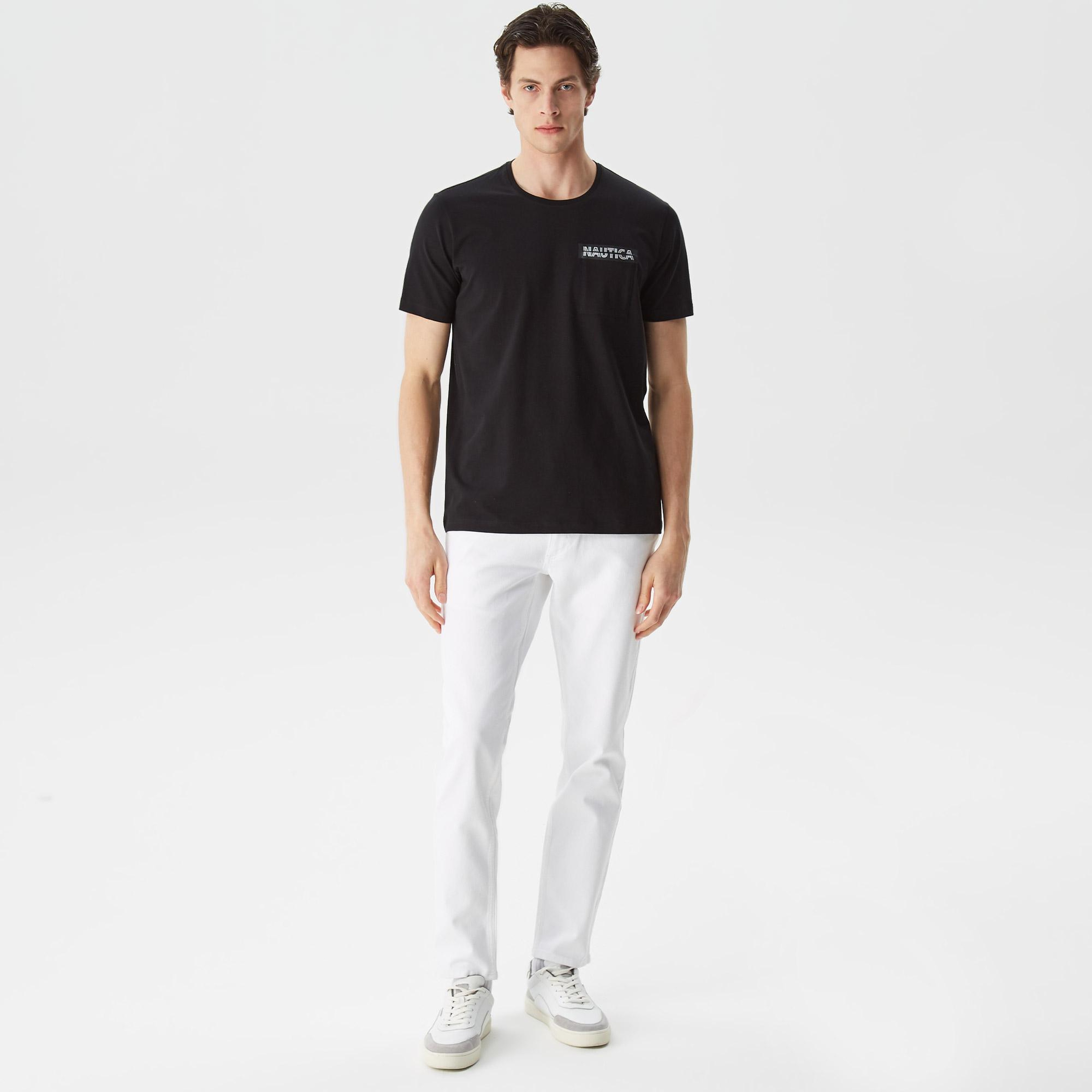Nautica Erkek Siyah Baskılı Standart Fit T-Shirt