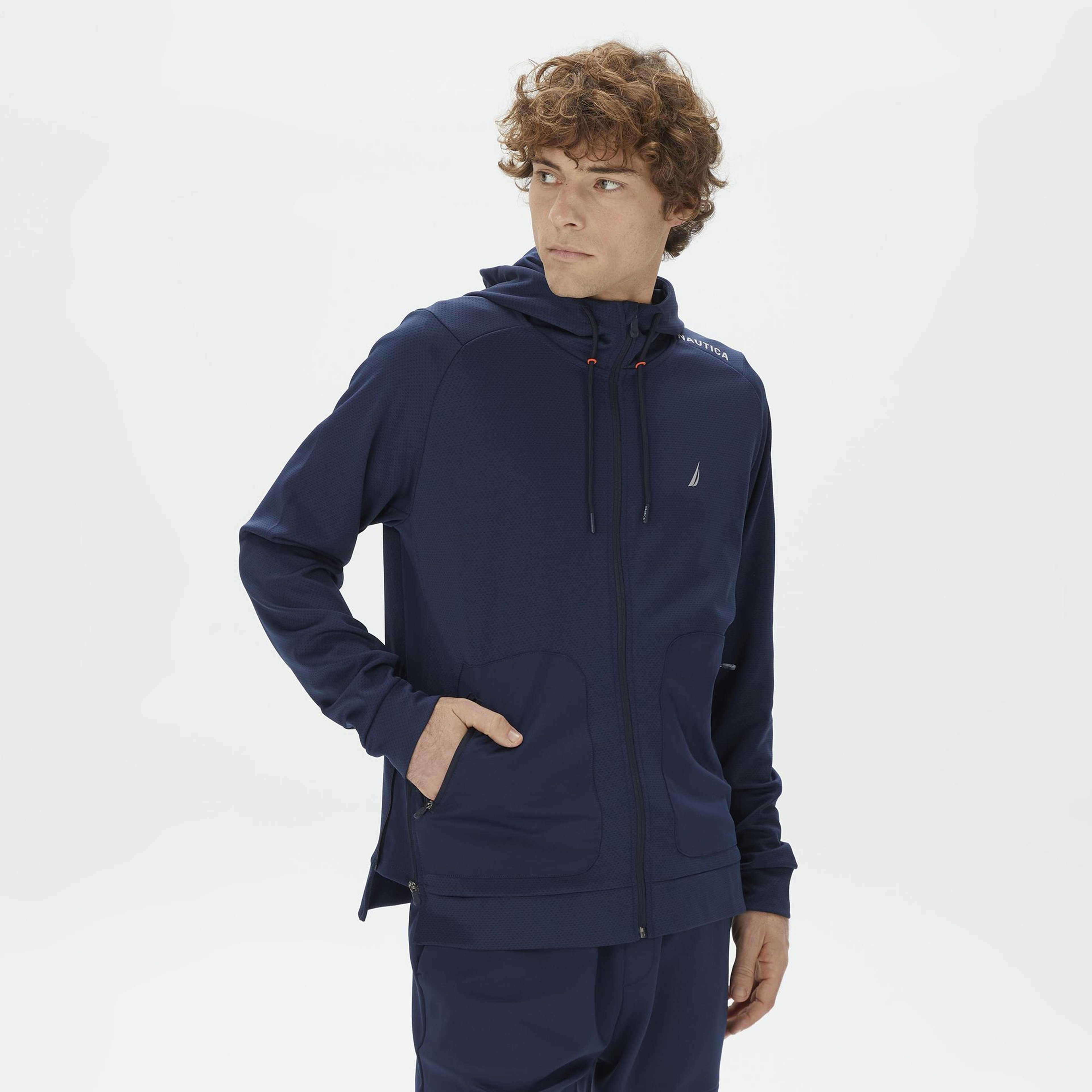 Nautica Erkek Lacivert Standart Fit Kapüşonlu Sweatshirt