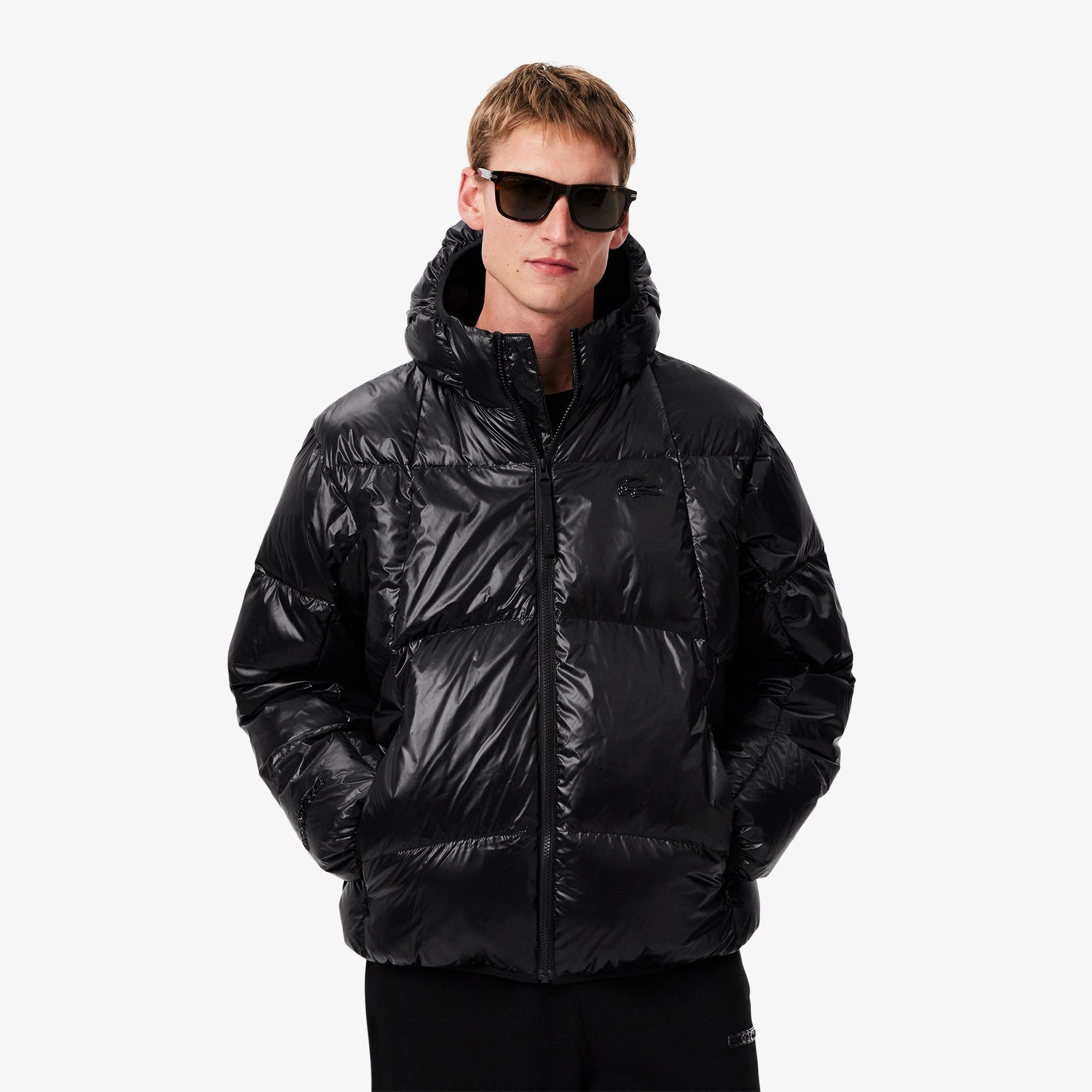 Lacoste Erkek Relaxed Fit Kapüşonlu Siyah Mont
