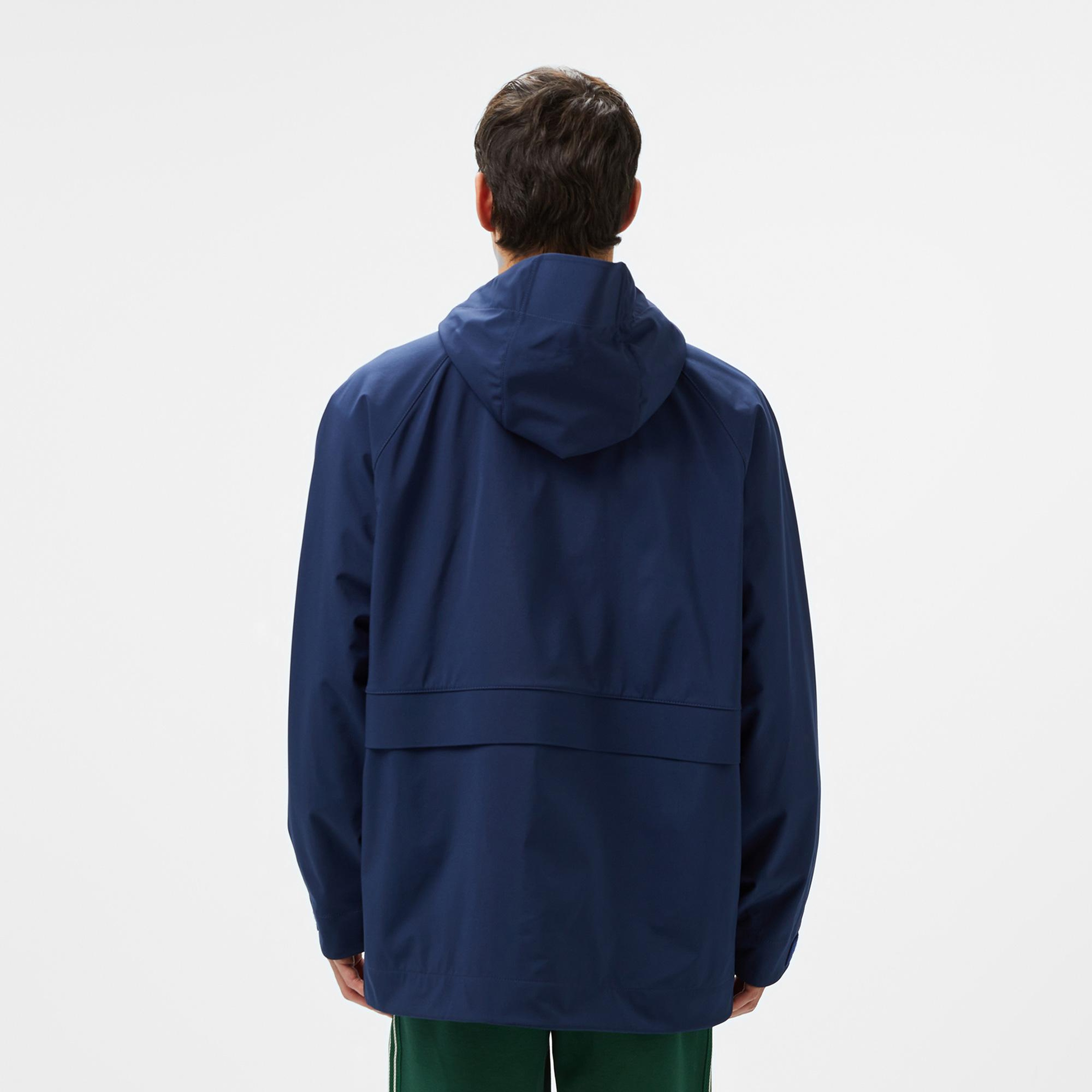 Lacoste Erkek Regular Fit Kapüşonlu Lacivert Yağmurluk