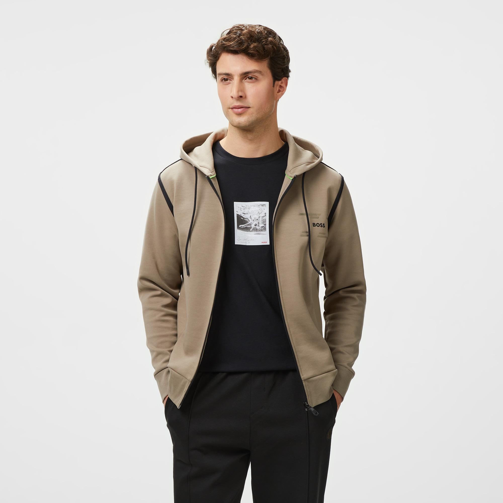 Boss Saggy Tape Erkek Haki Sweatshirt