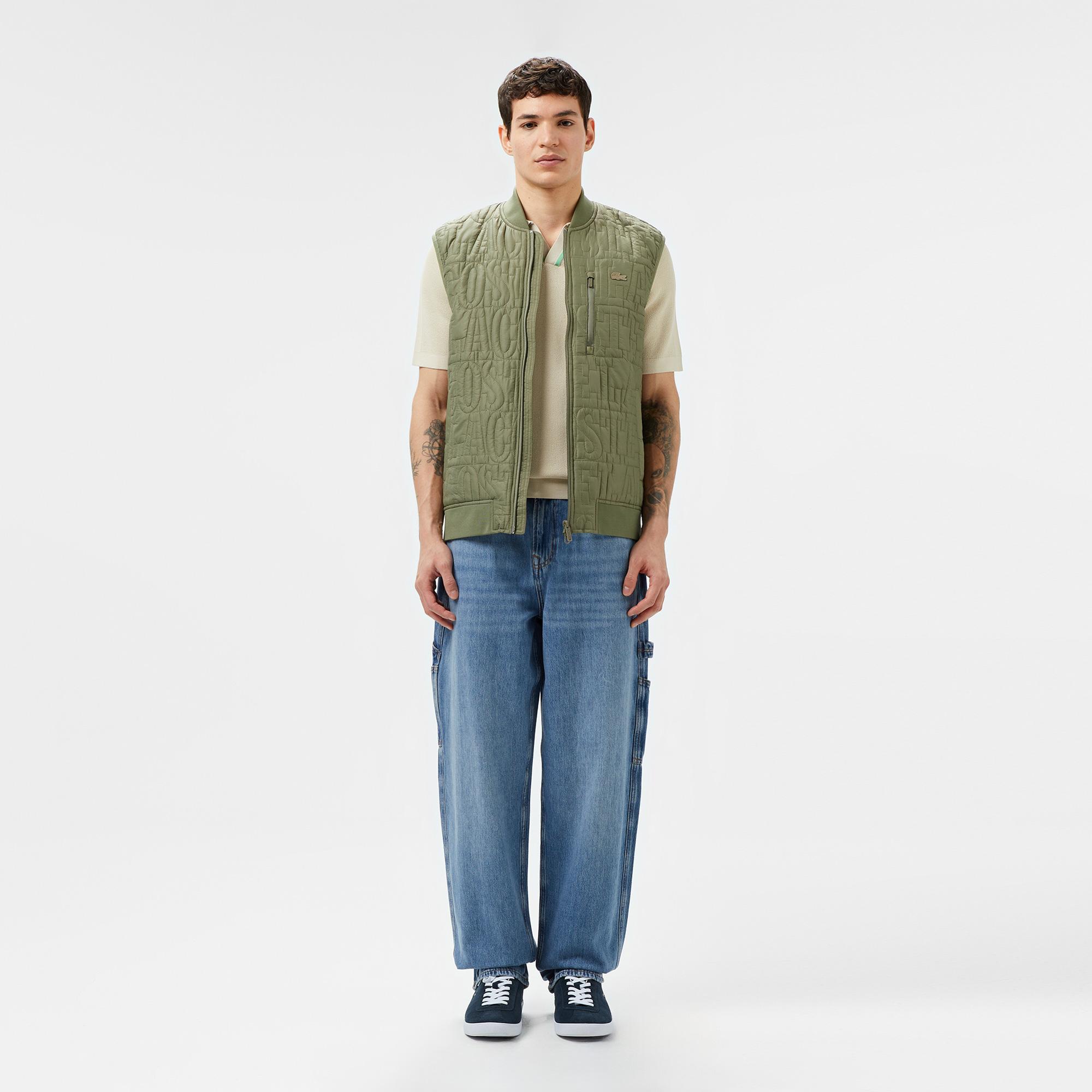 Lacoste Erkek Regular Fit Dik Yaka Kapitone Yeşil Yelek