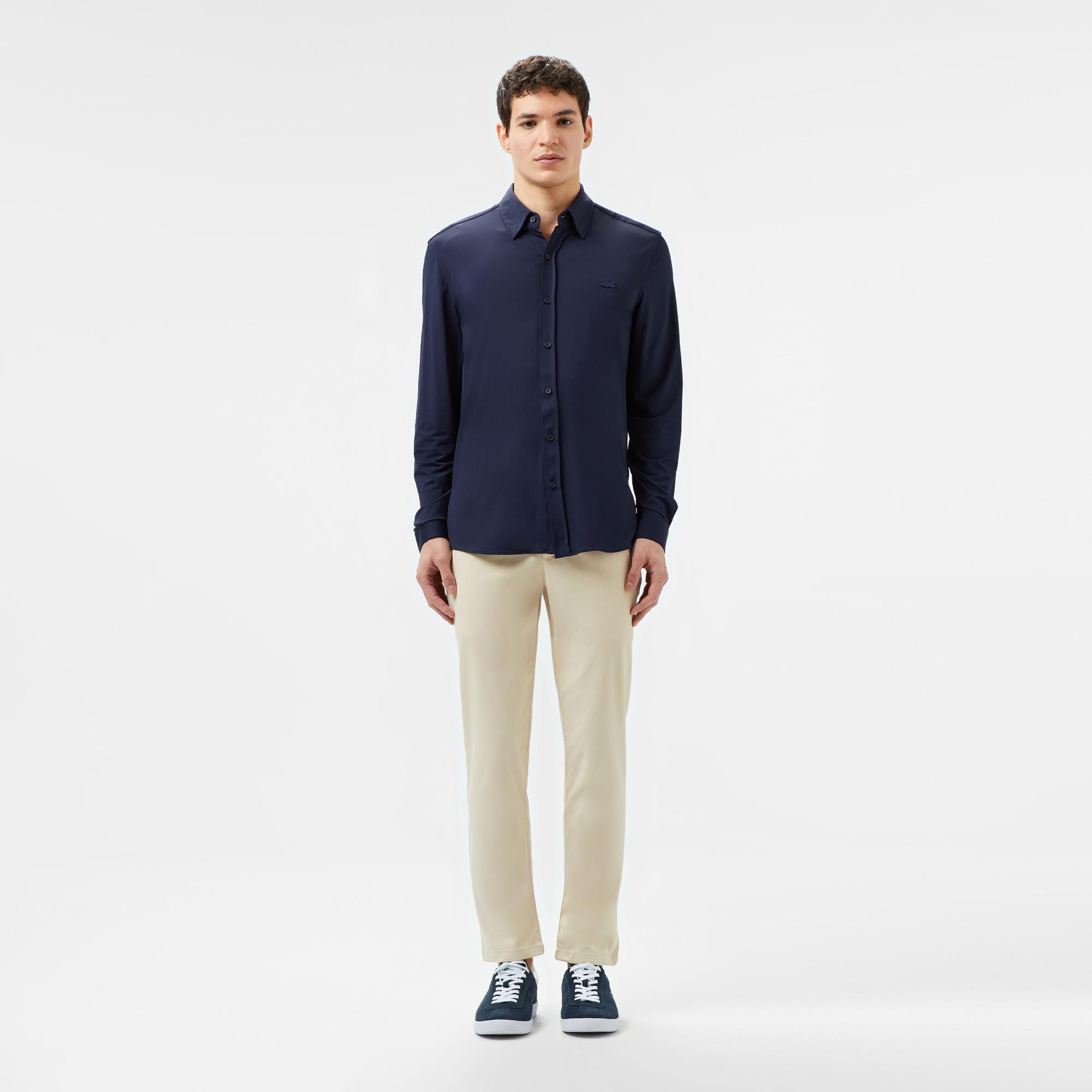 Erkek Slim Fit Lacivert Gömlek