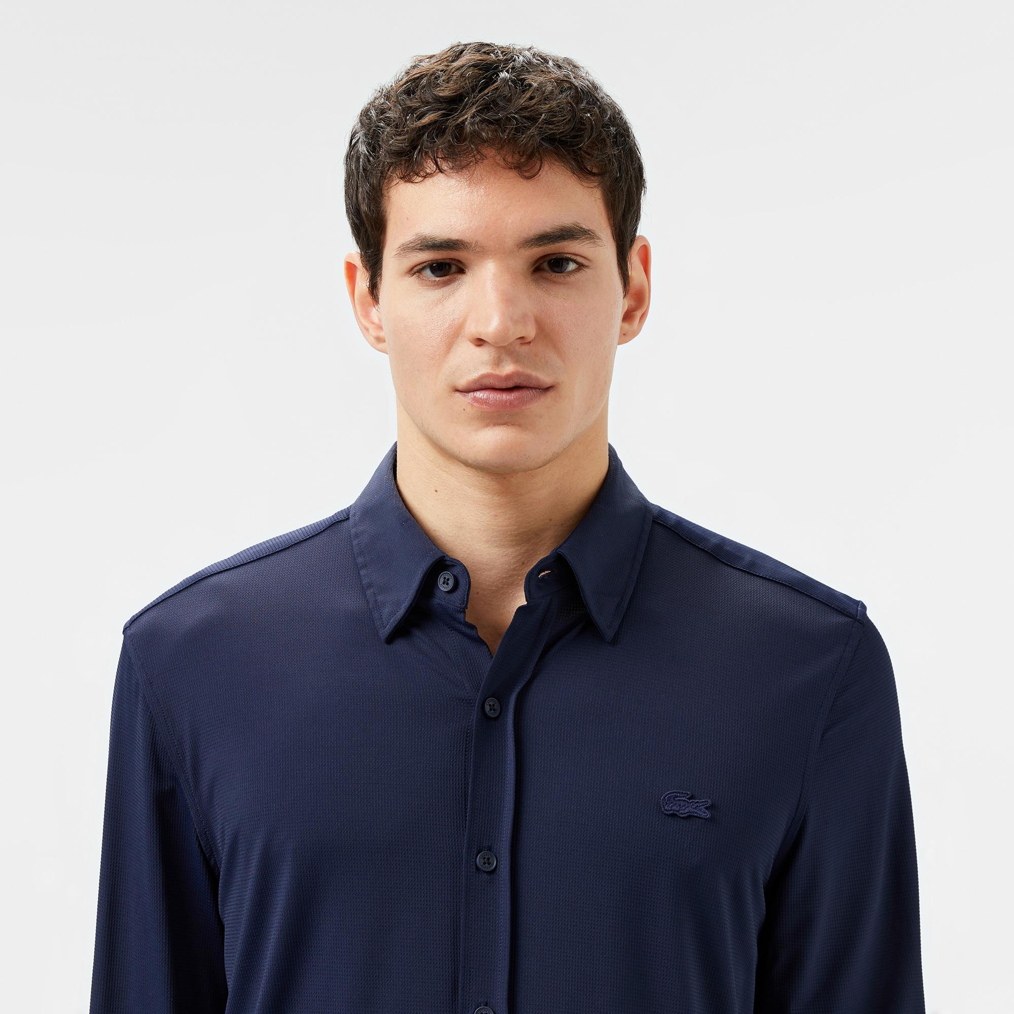 Erkek Slim Fit Lacivert Gömlek