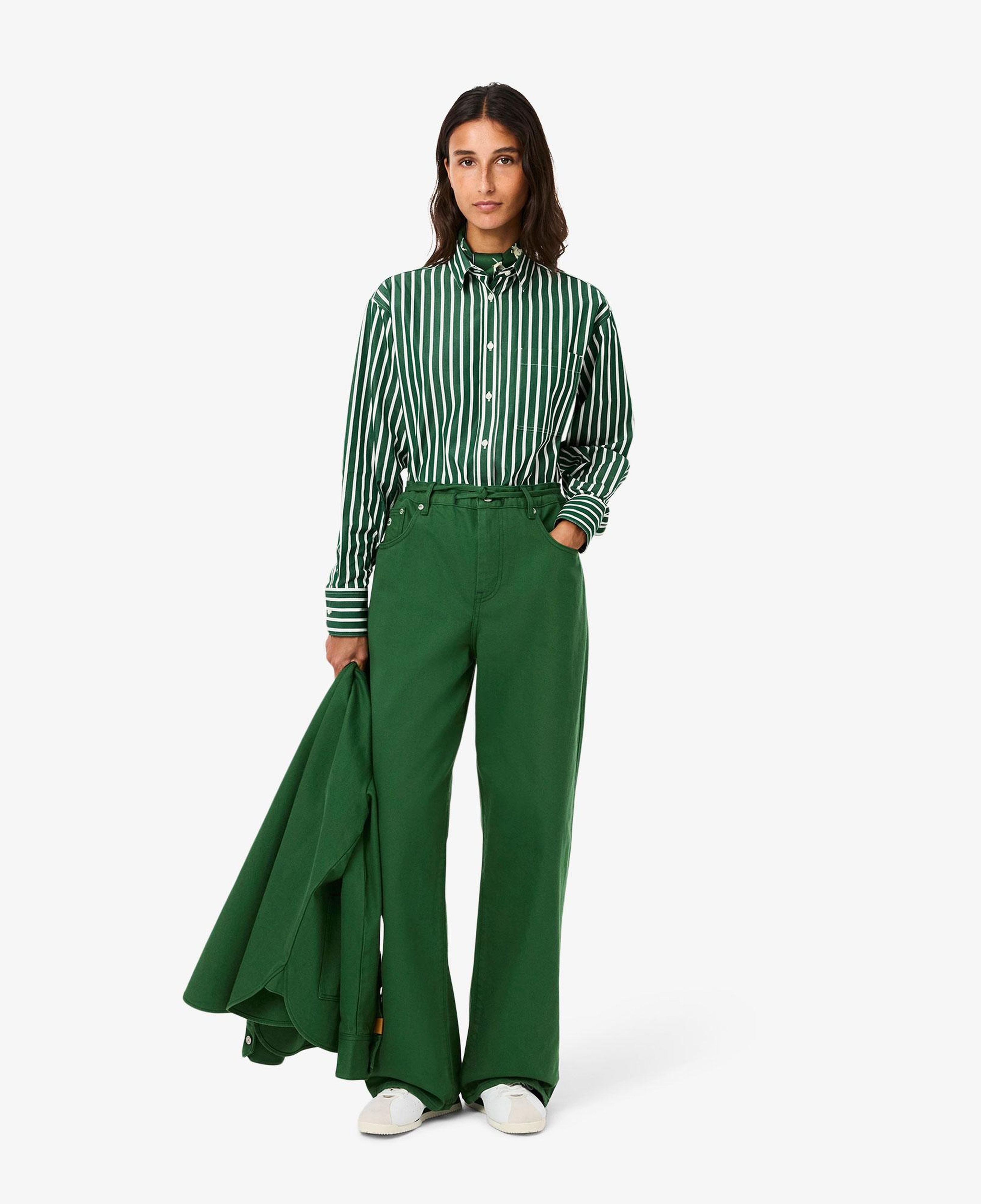Lacoste Kadın Wide Leg Yeşil Jean Pantolon