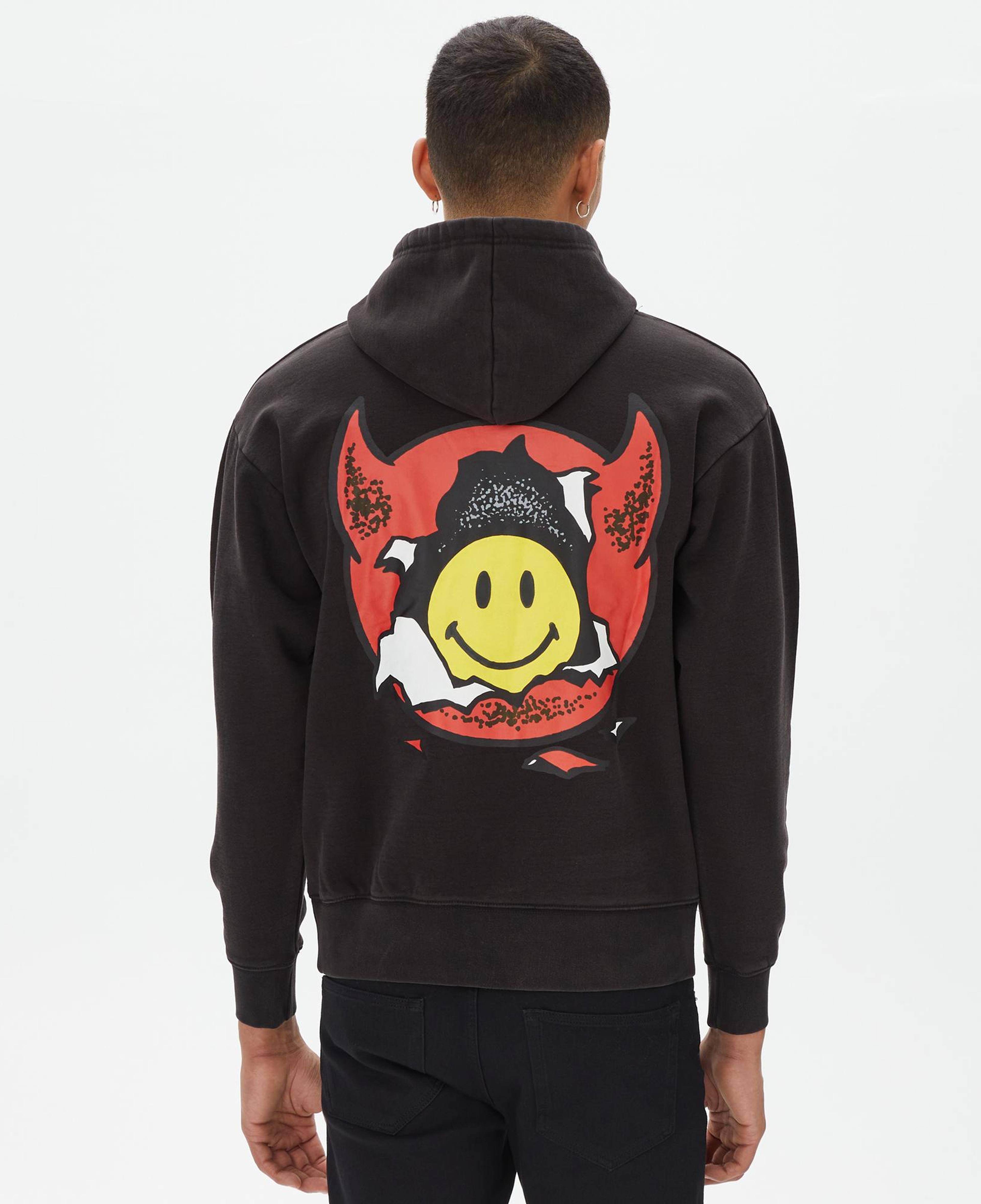 Market Smiley Inner Peace Pullover Erkek Siyah Hoodie