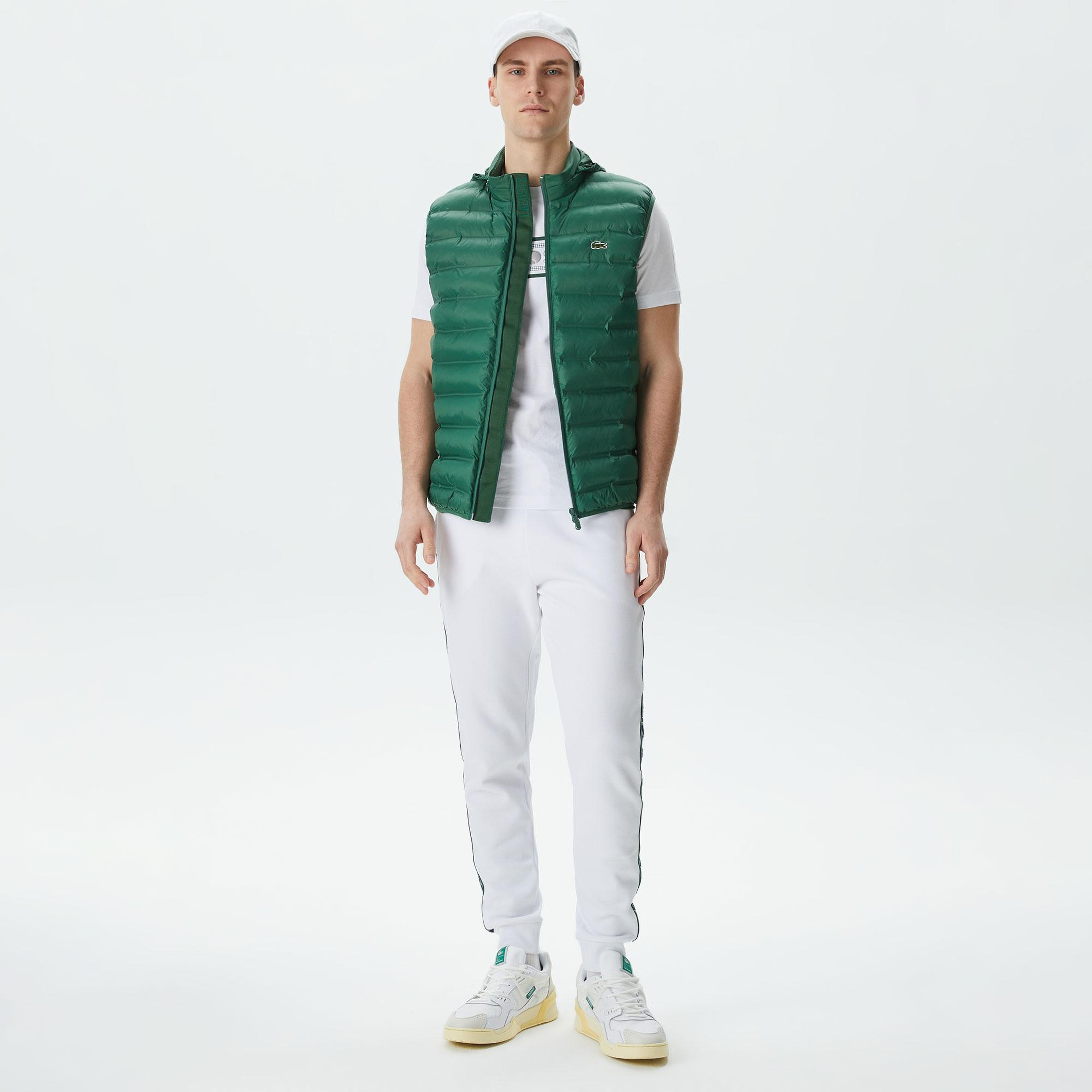 Erkek Slim Fit Kapüşonlu Yeşil Yelek