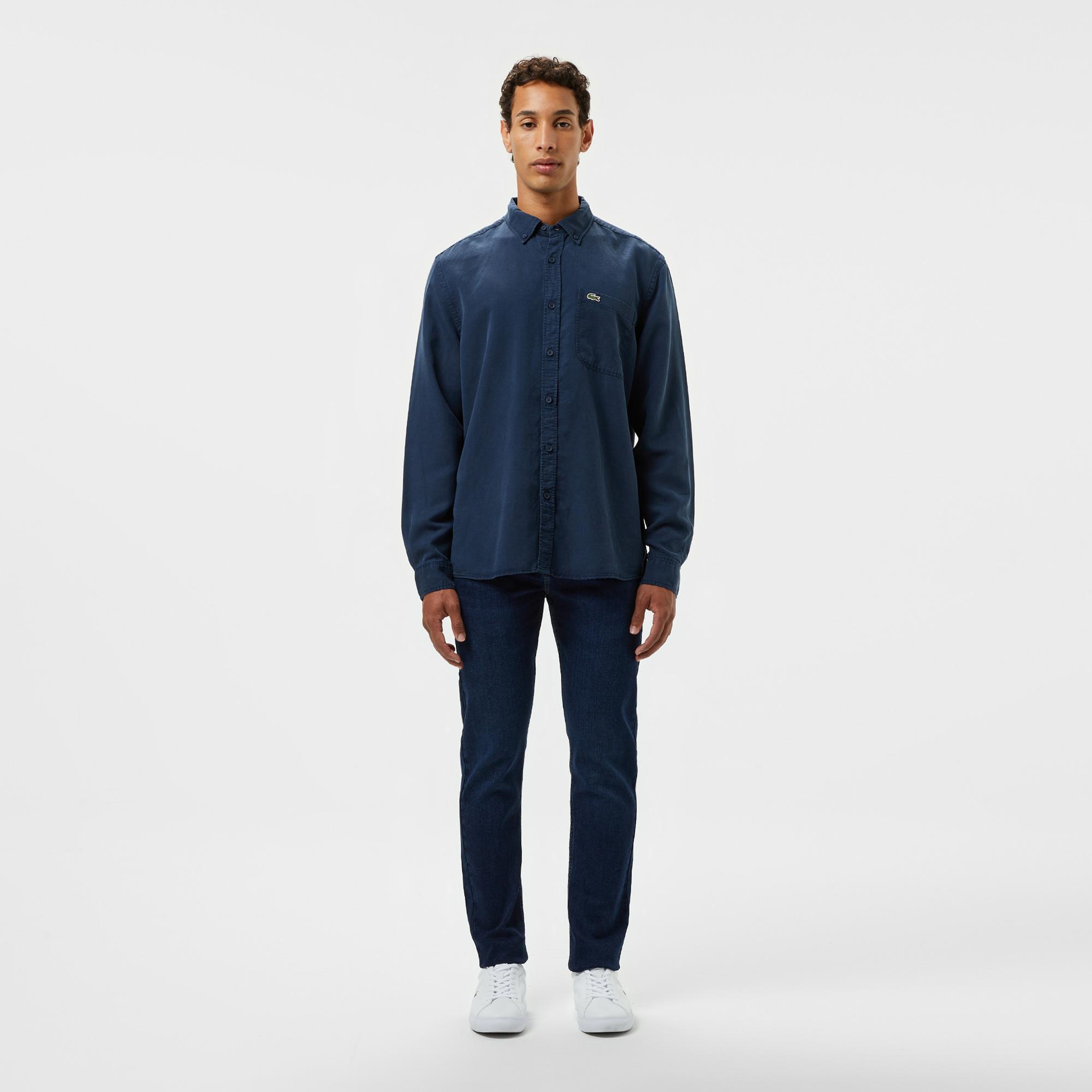 Erkek Slim Fit Koyu Mavi Jean Pantolon