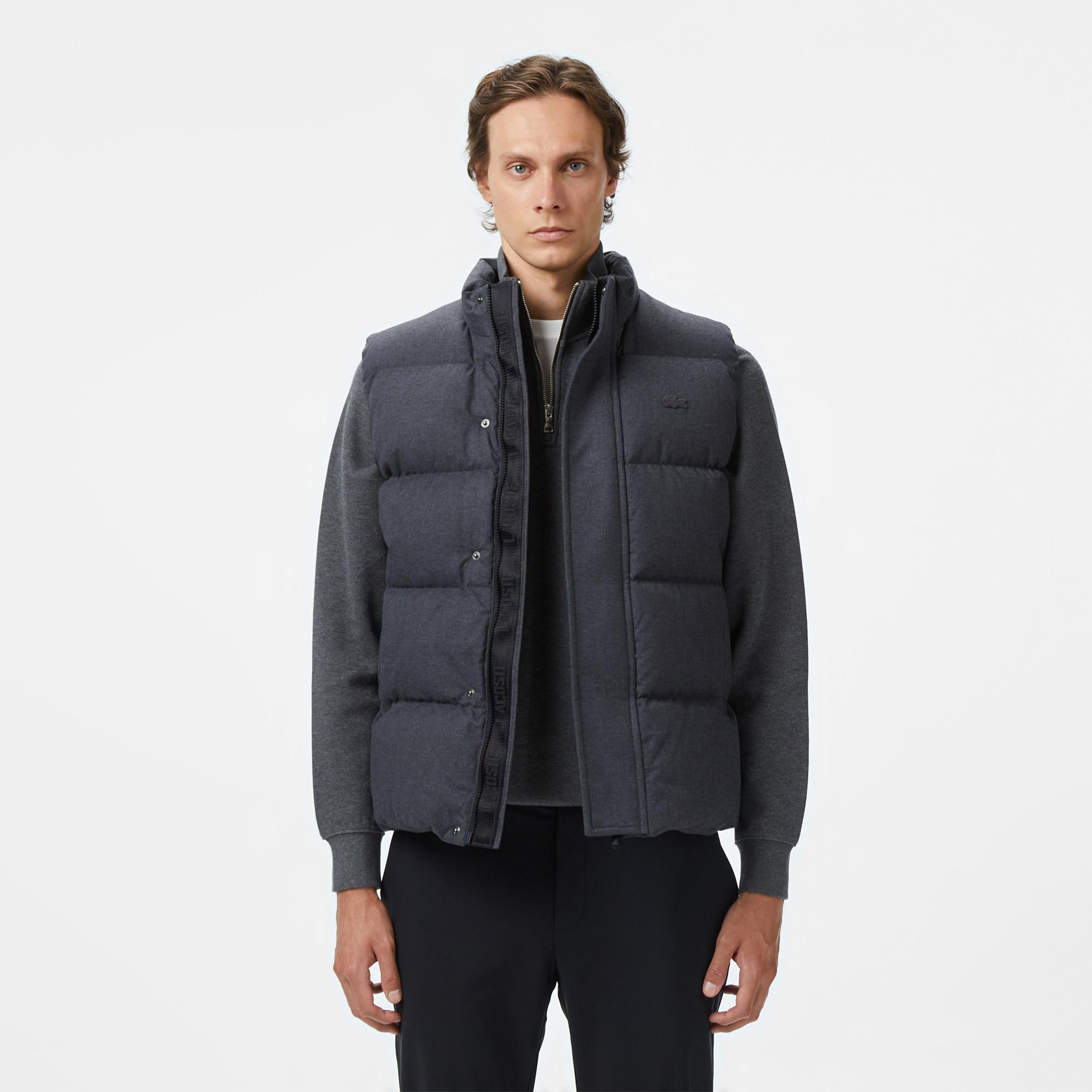 Lacoste Erkek Relaxed Fit Dik Yaka Koyu Gri Yelek