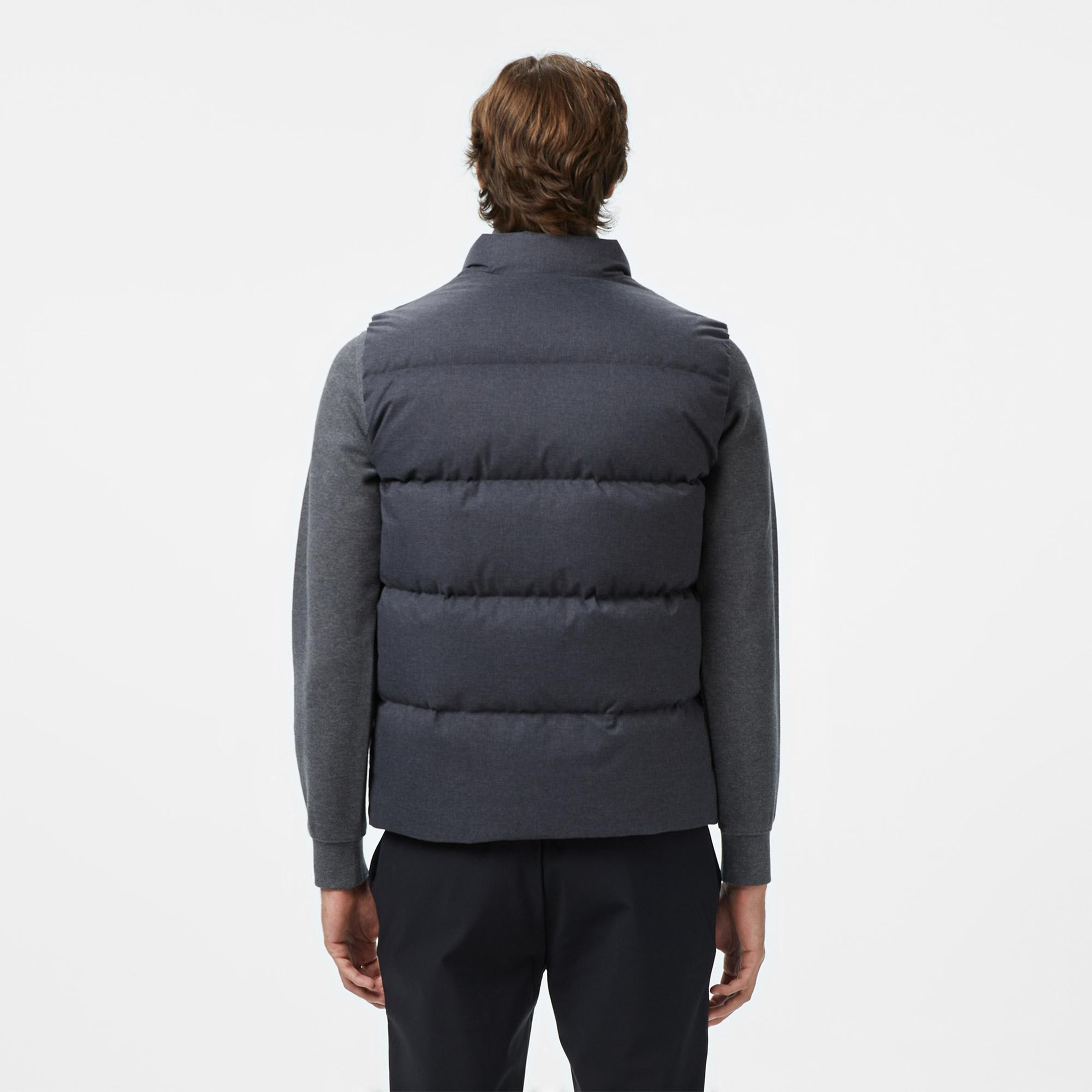 Lacoste Erkek Relaxed Fit Dik Yaka Koyu Gri Yelek