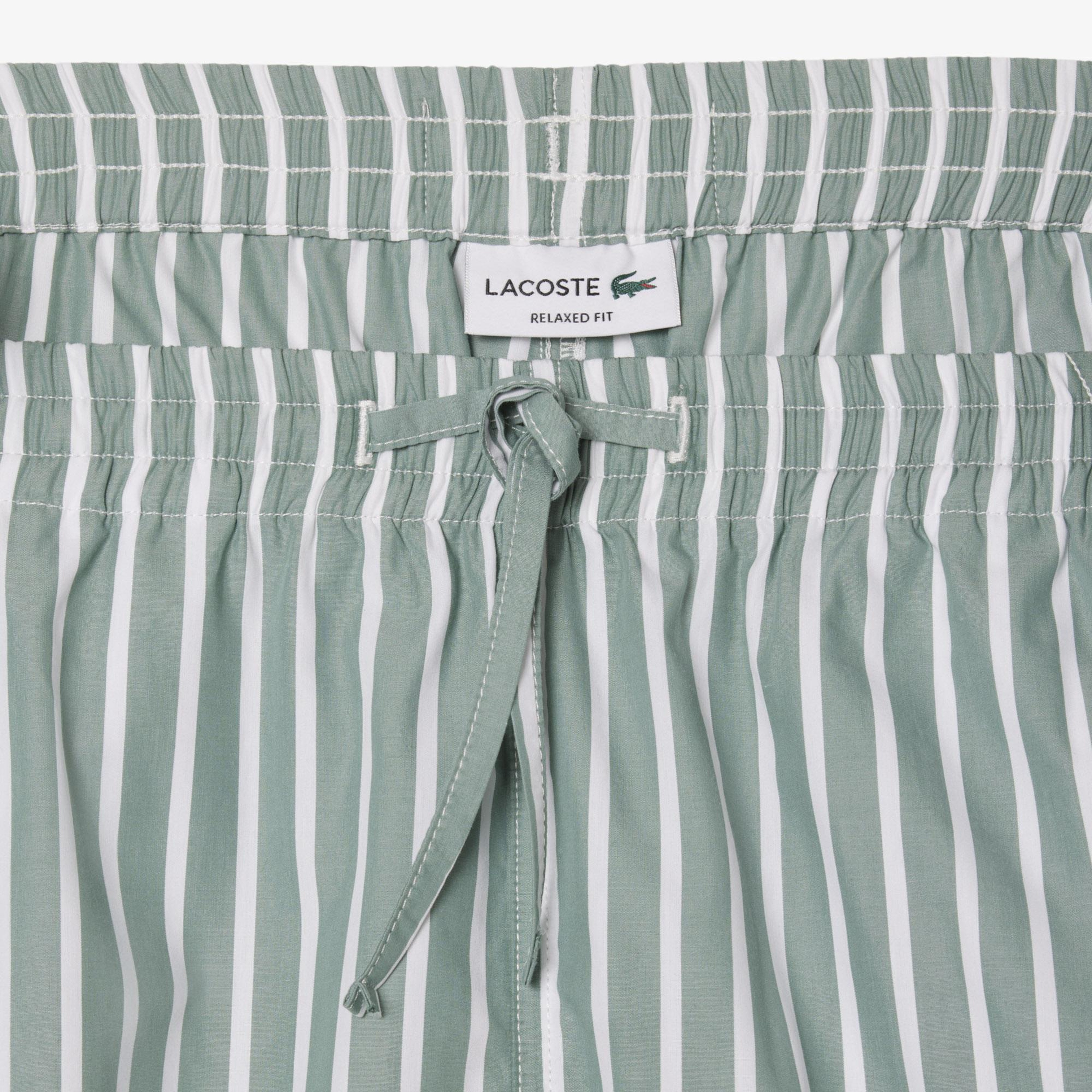 Lacoste Relaxed Fit Striped Erkek Yeşil Şort