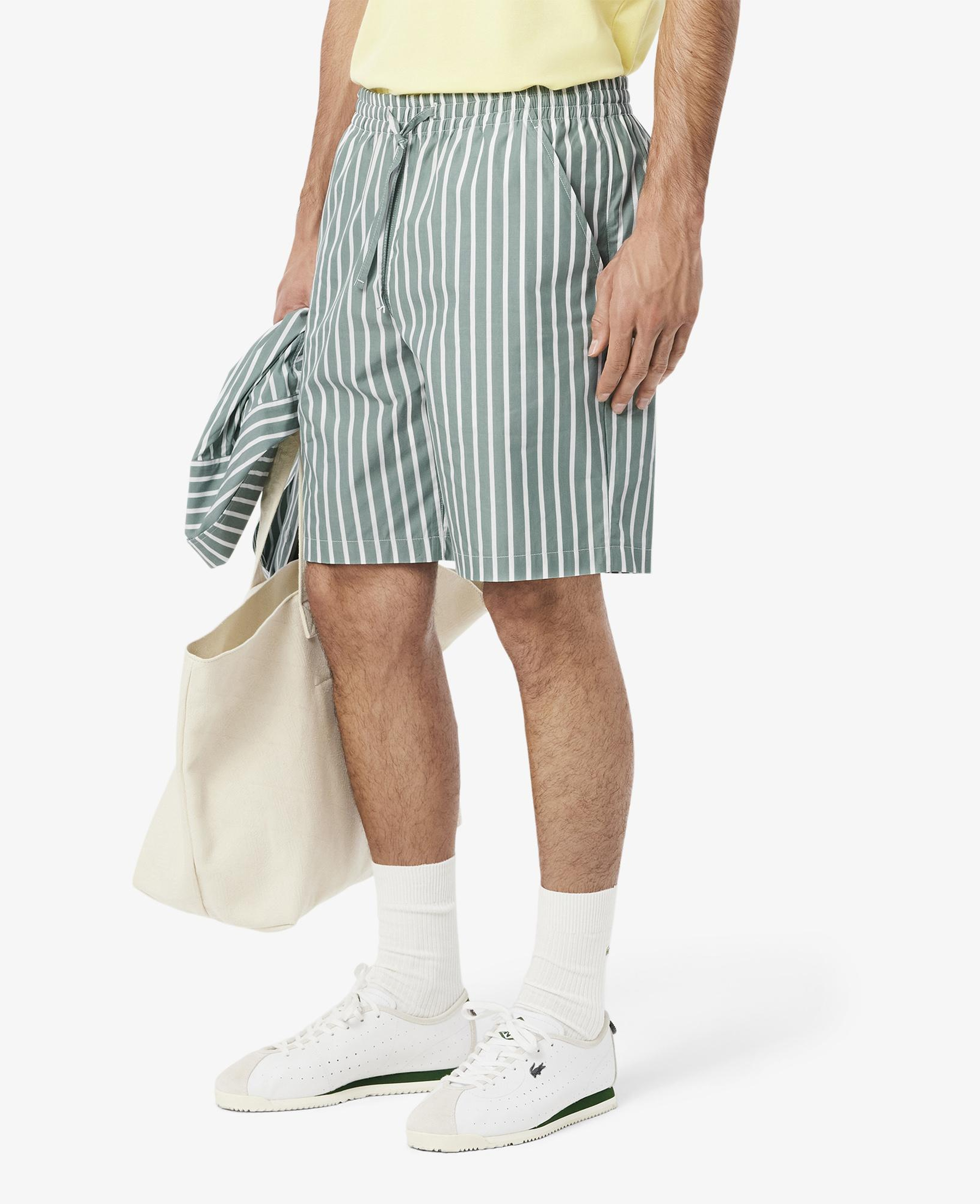 Lacoste Relaxed Fit Striped Erkek Yeşil Şort