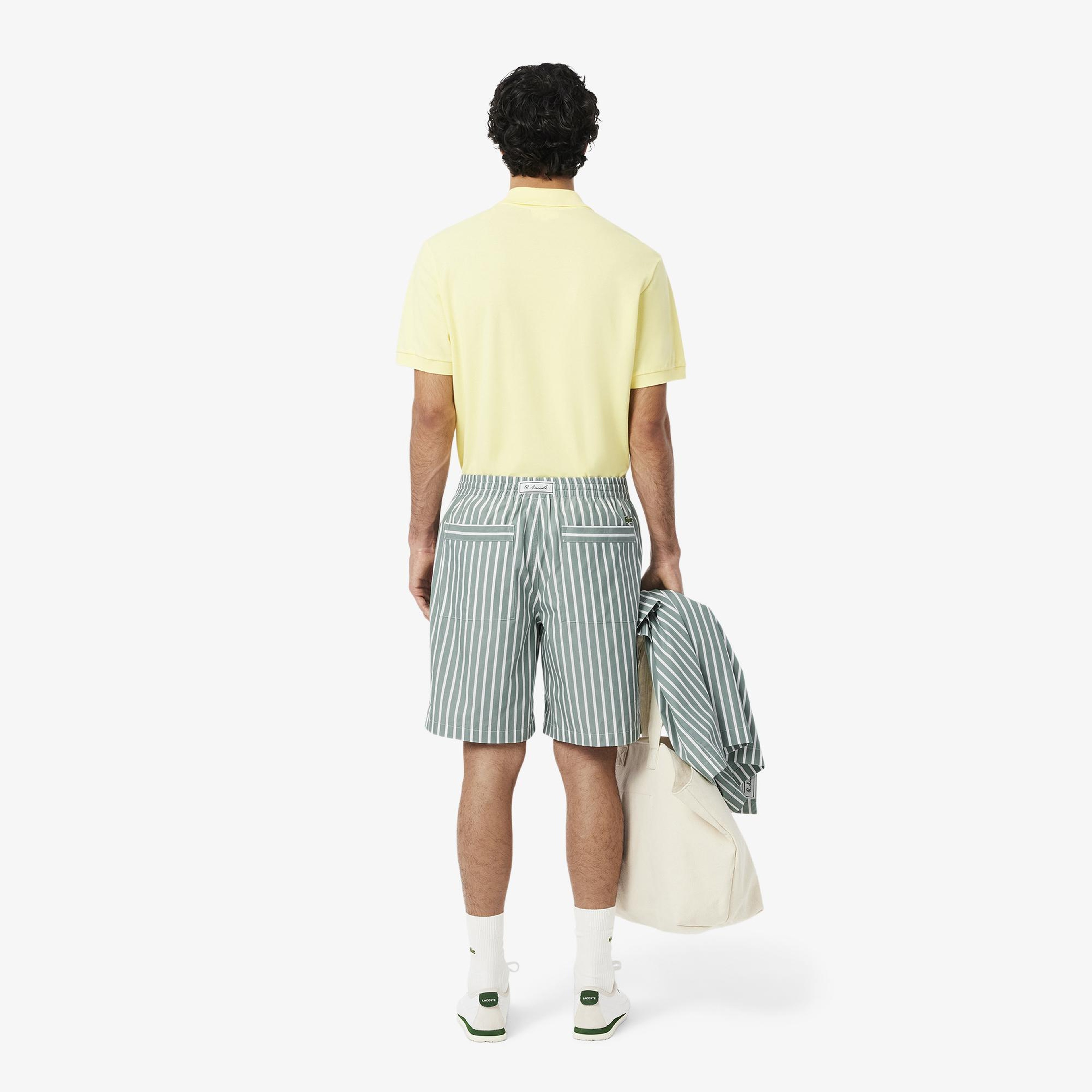 Lacoste Relaxed Fit Striped Erkek Yeşil Şort