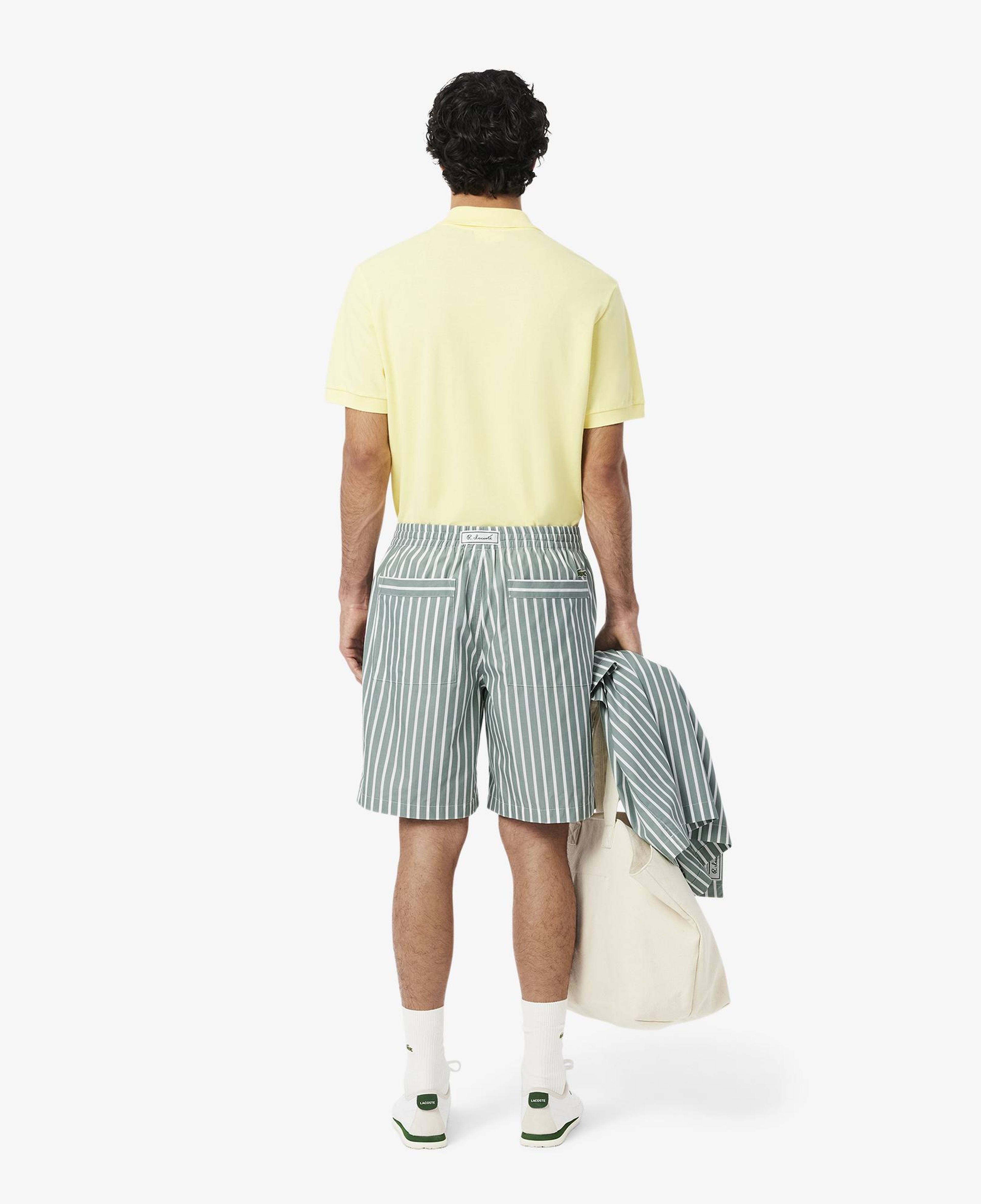 Lacoste Relaxed Fit Striped Erkek Yeşil Şort