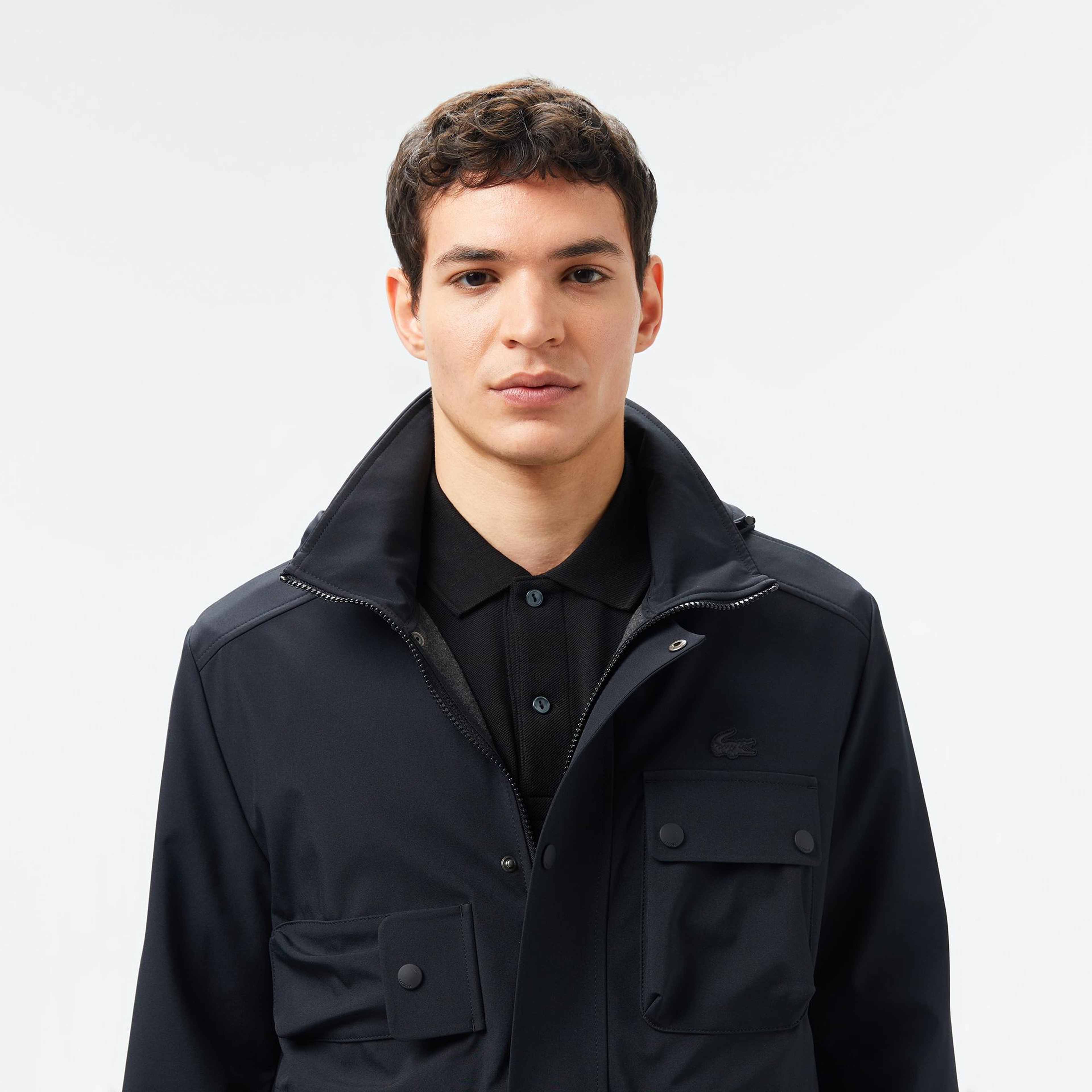 Lacoste Erkek Kapüşonlu Siyah Mont
