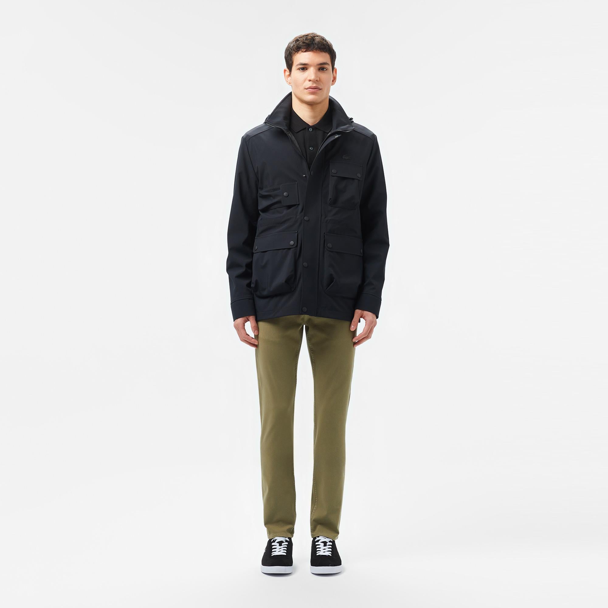 Lacoste Erkek Kapüşonlu Siyah Mont