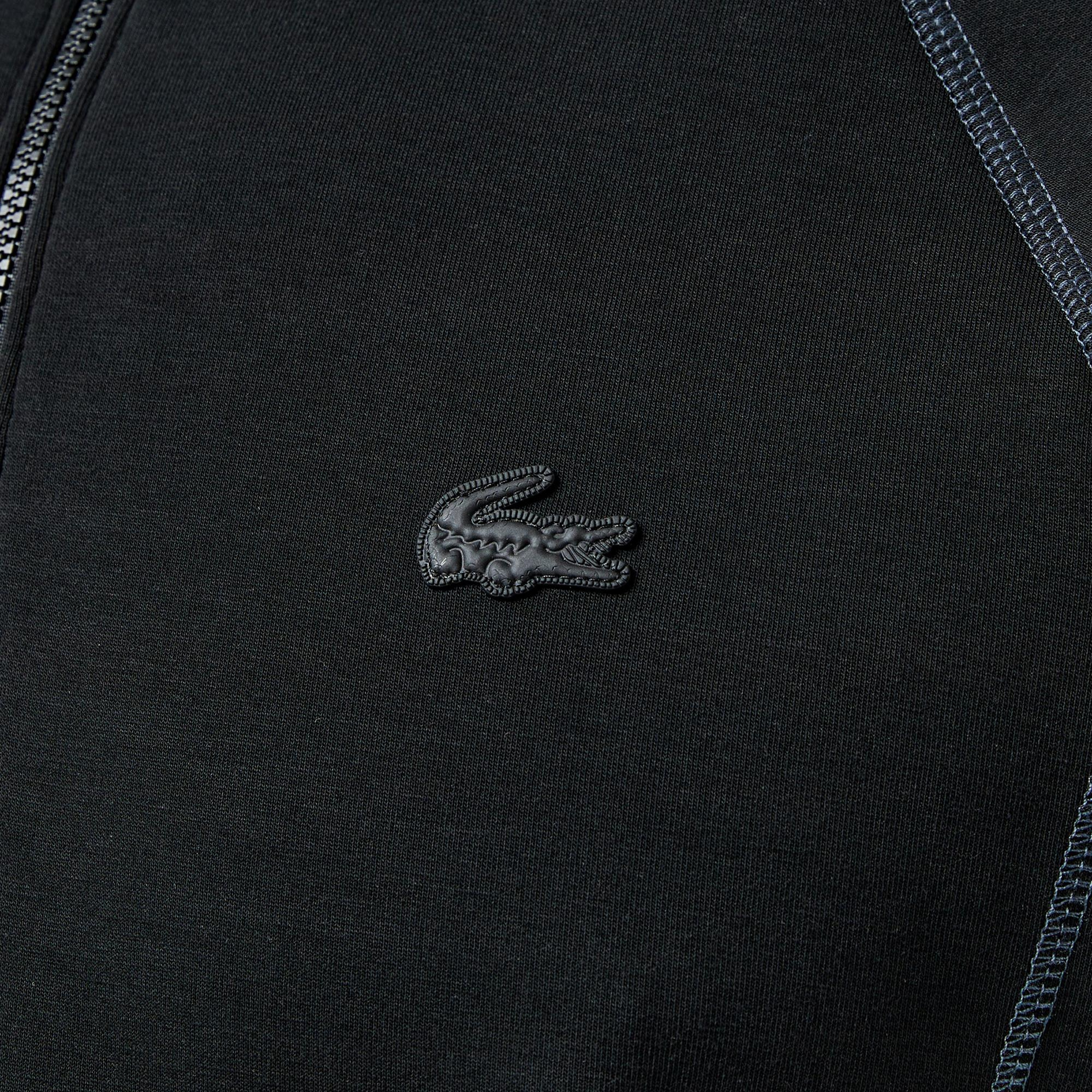 Erkek Relaxed Fit Yarım Fermuarlı Siyah Sweatshirt