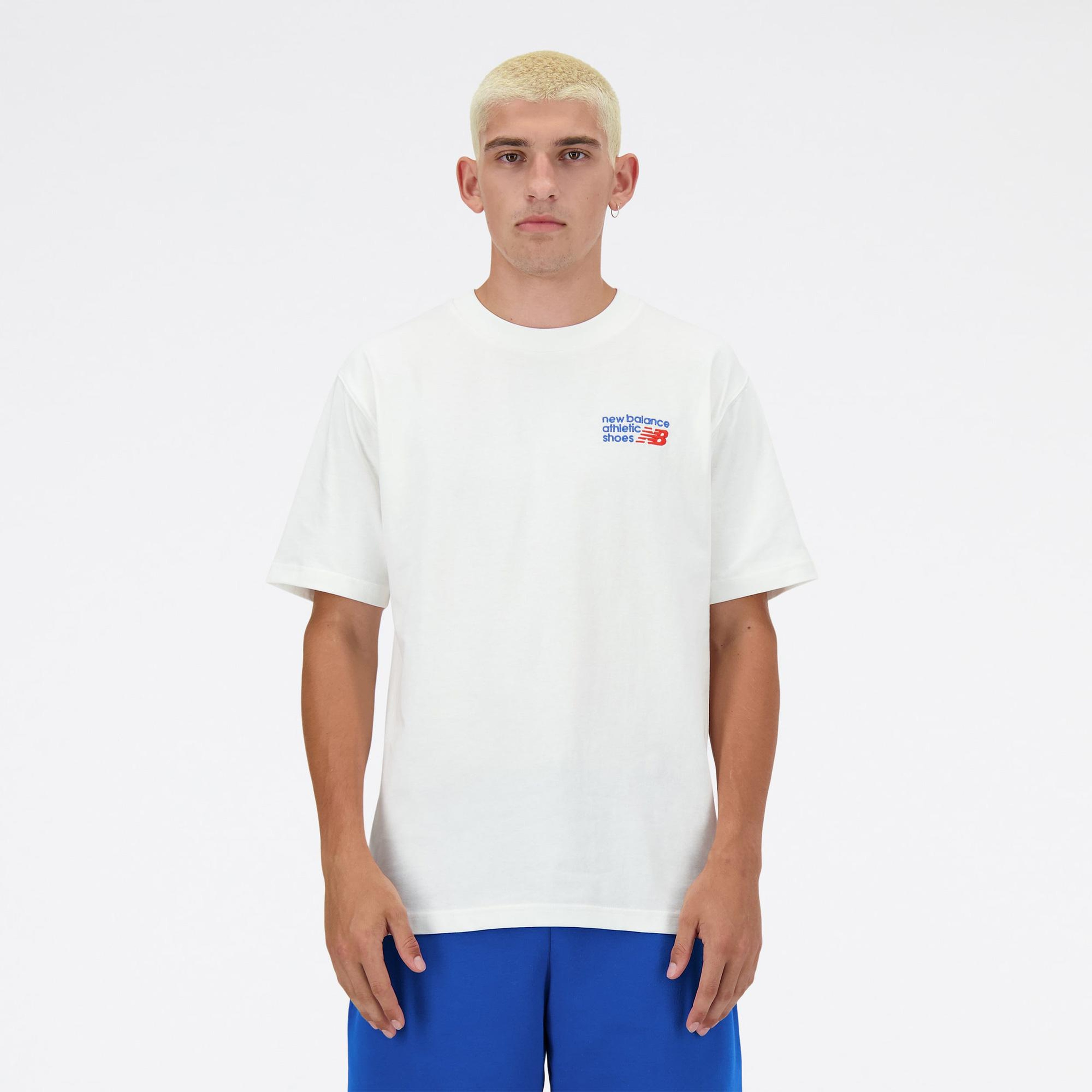 New Balance Lifestyle Erkek Beyaz T-Shirt