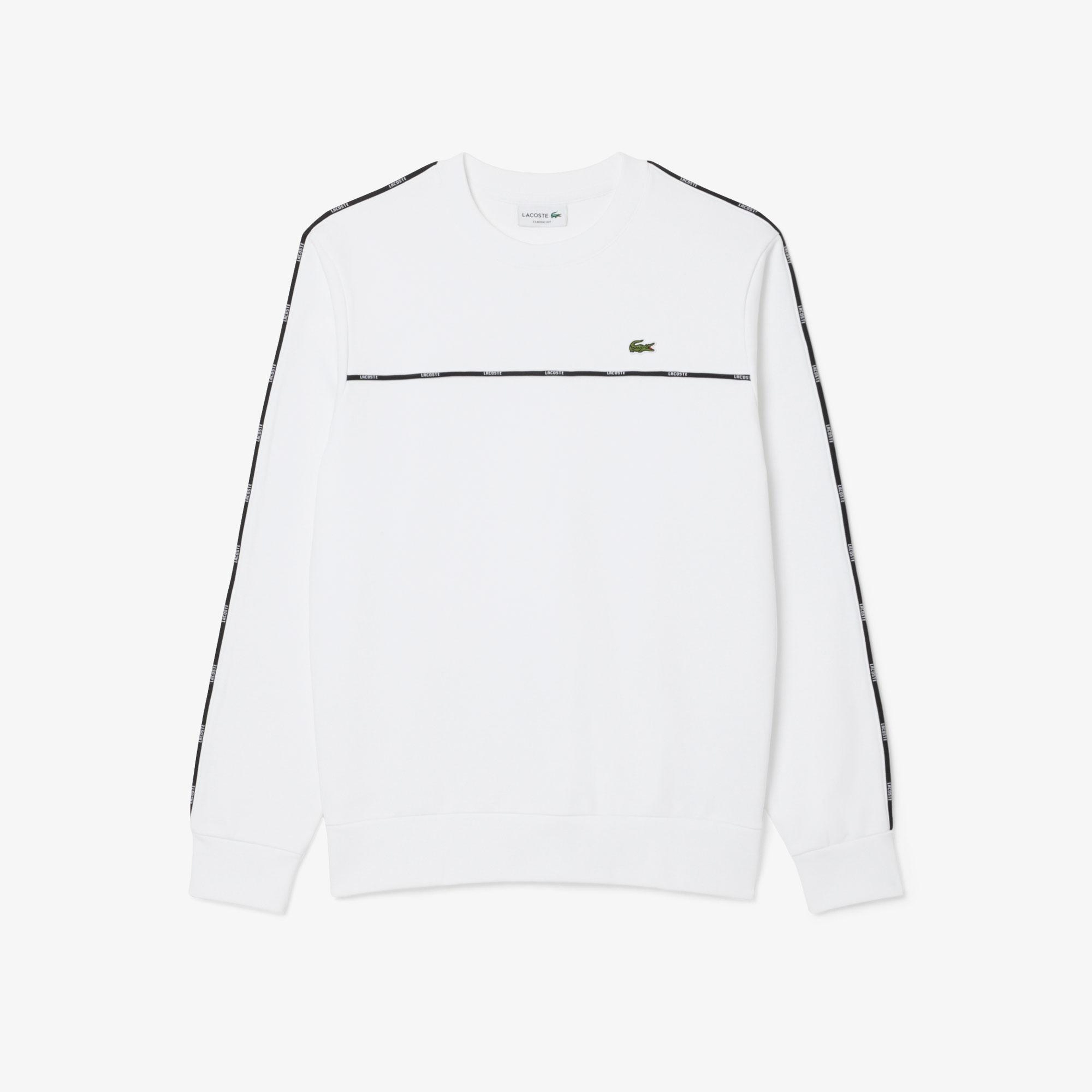 Erkek Classic Fit Beyaz Sweatshirt