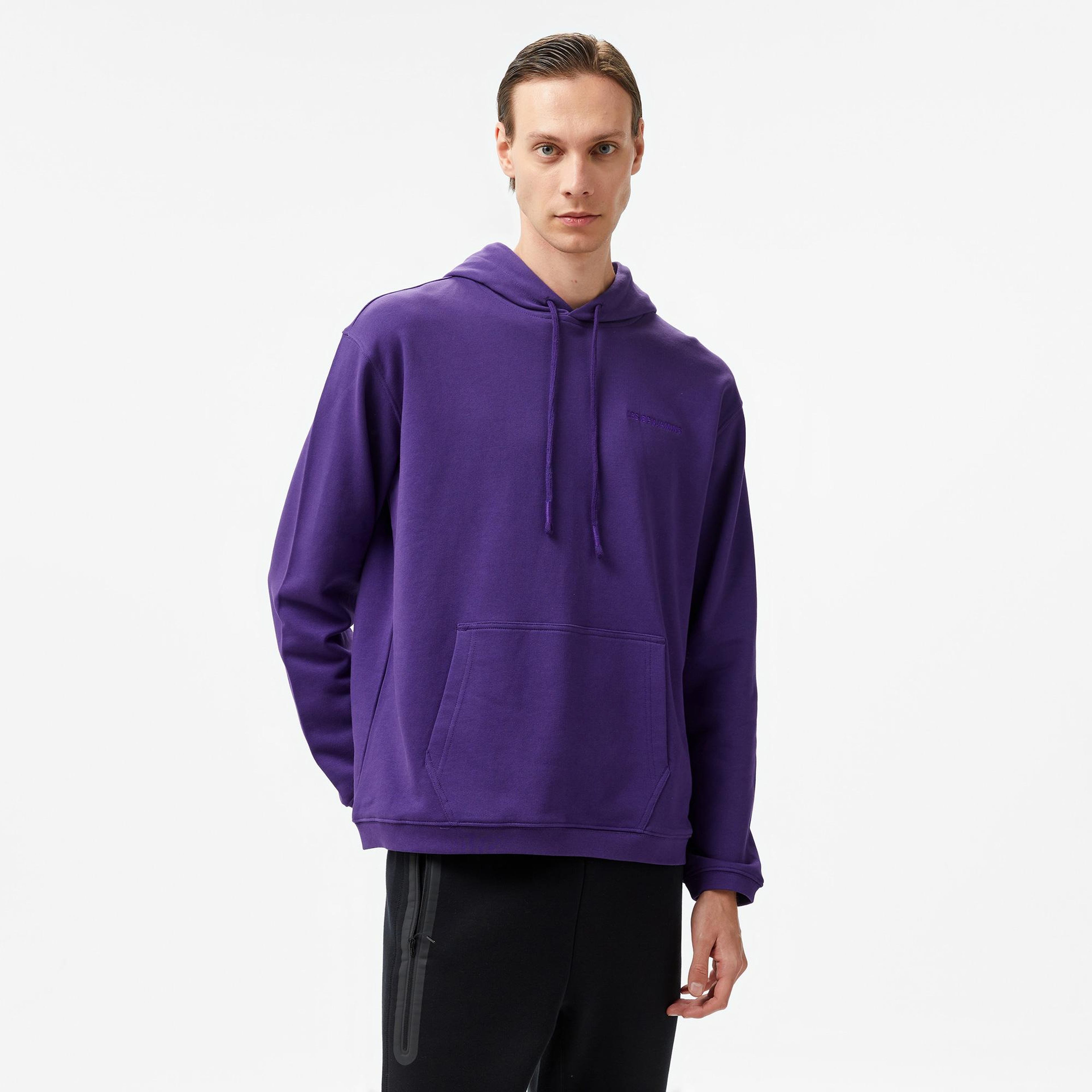 Les Benjamins 303 Erkek Mor Hoodie