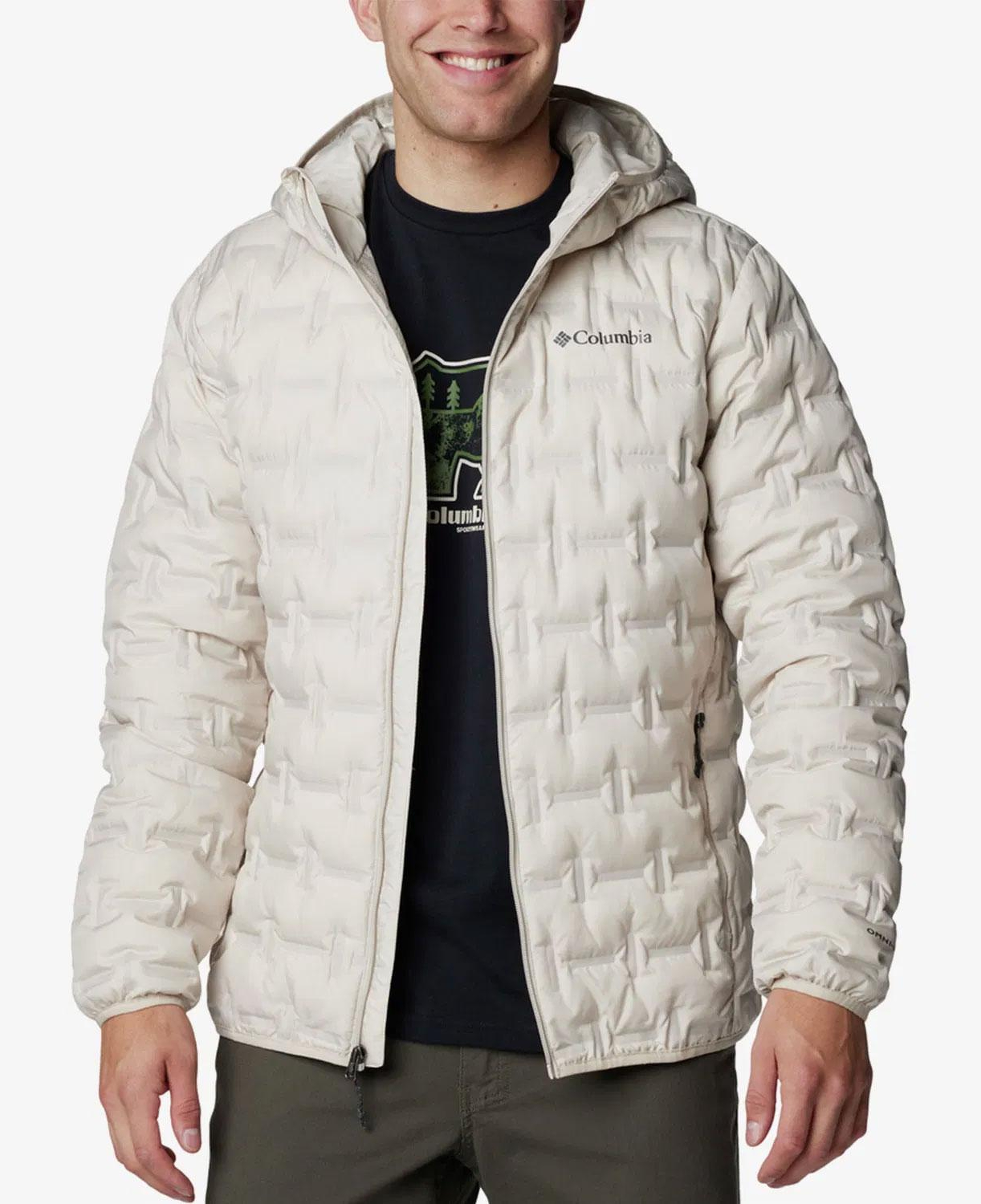 Columbia Delta Ridge II Down Hooded Erkek Krem Mont