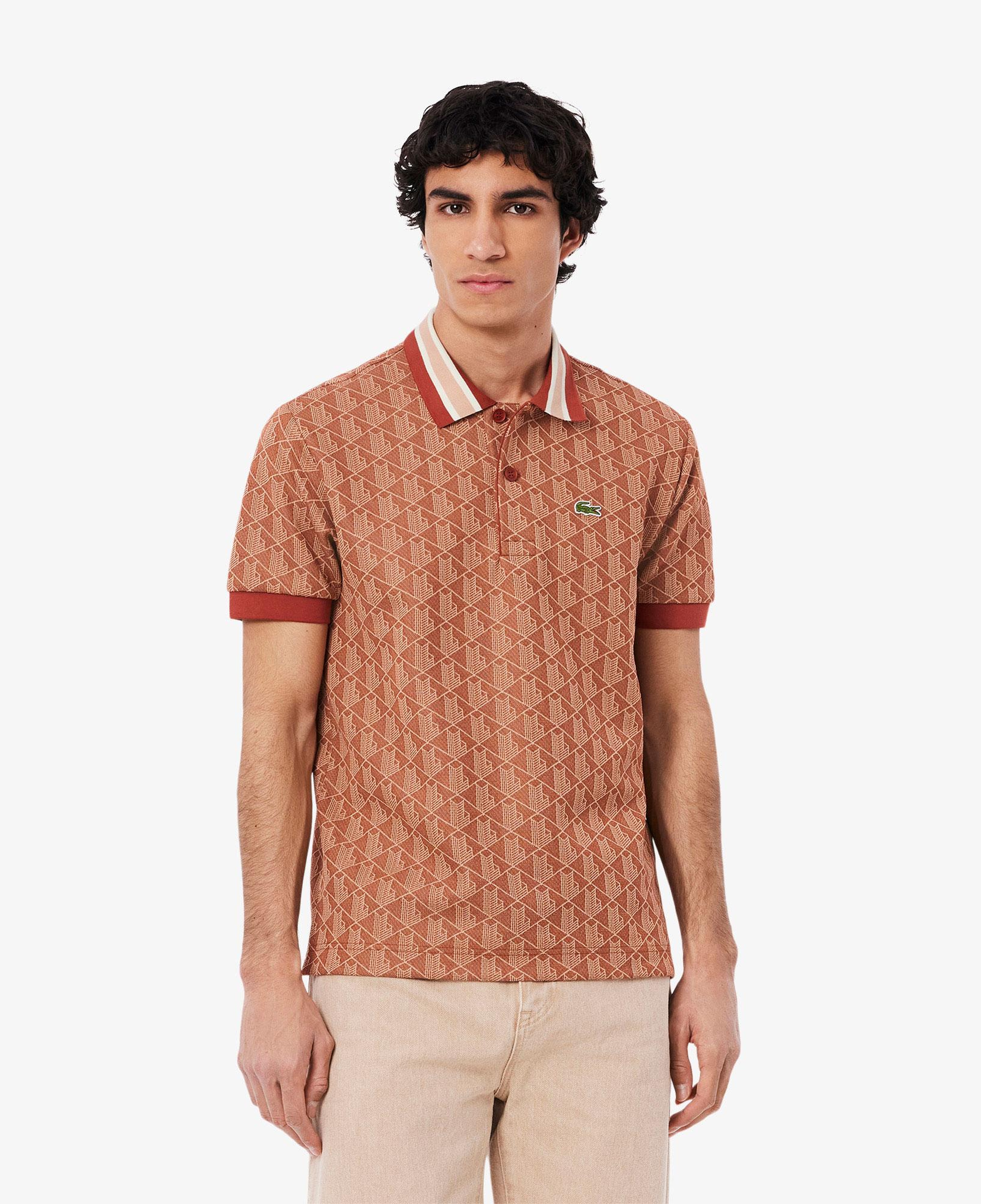 Erkek Classic Fit Monogram Kırmızı Polo