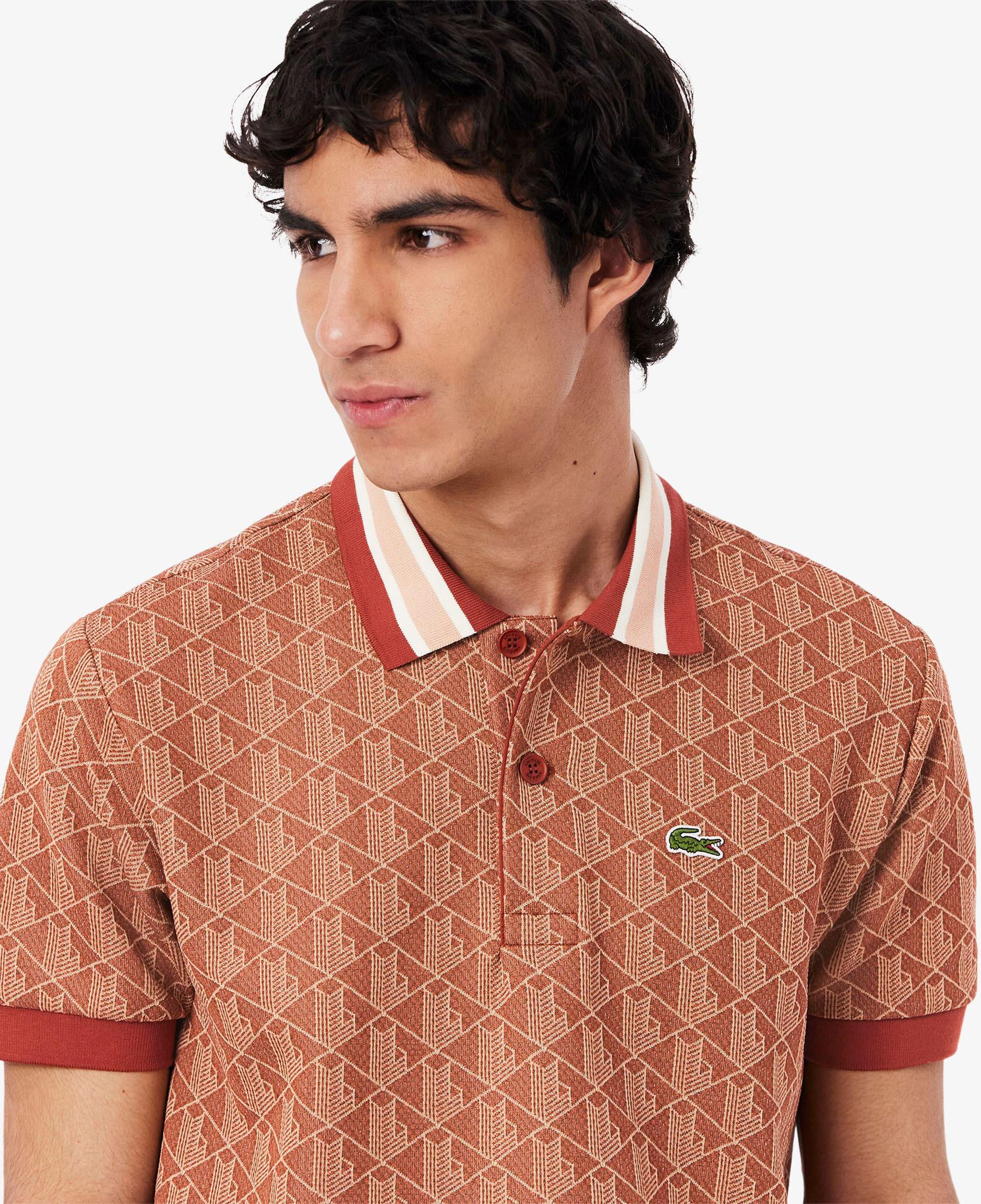 Erkek Classic Fit Monogram Kırmızı Polo