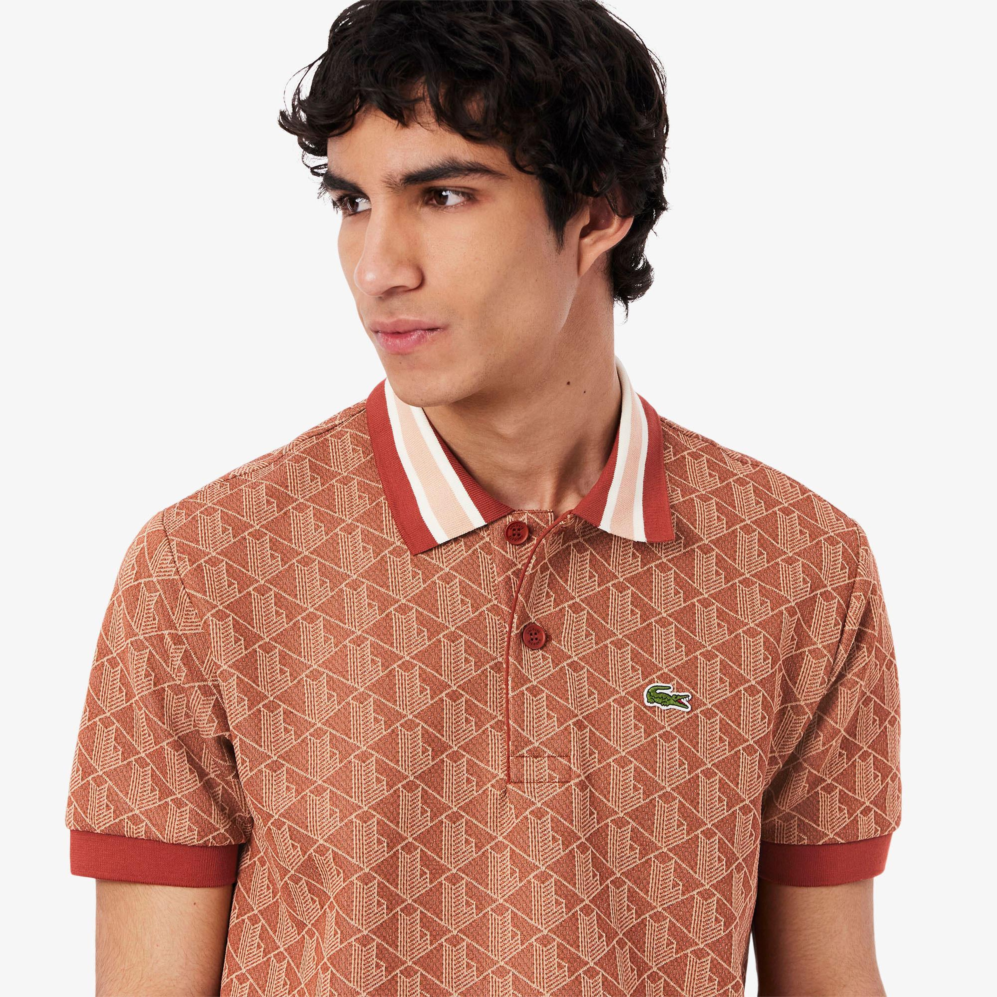 Lacoste Classic Fit Monogram Erkek Kırmızı Polo