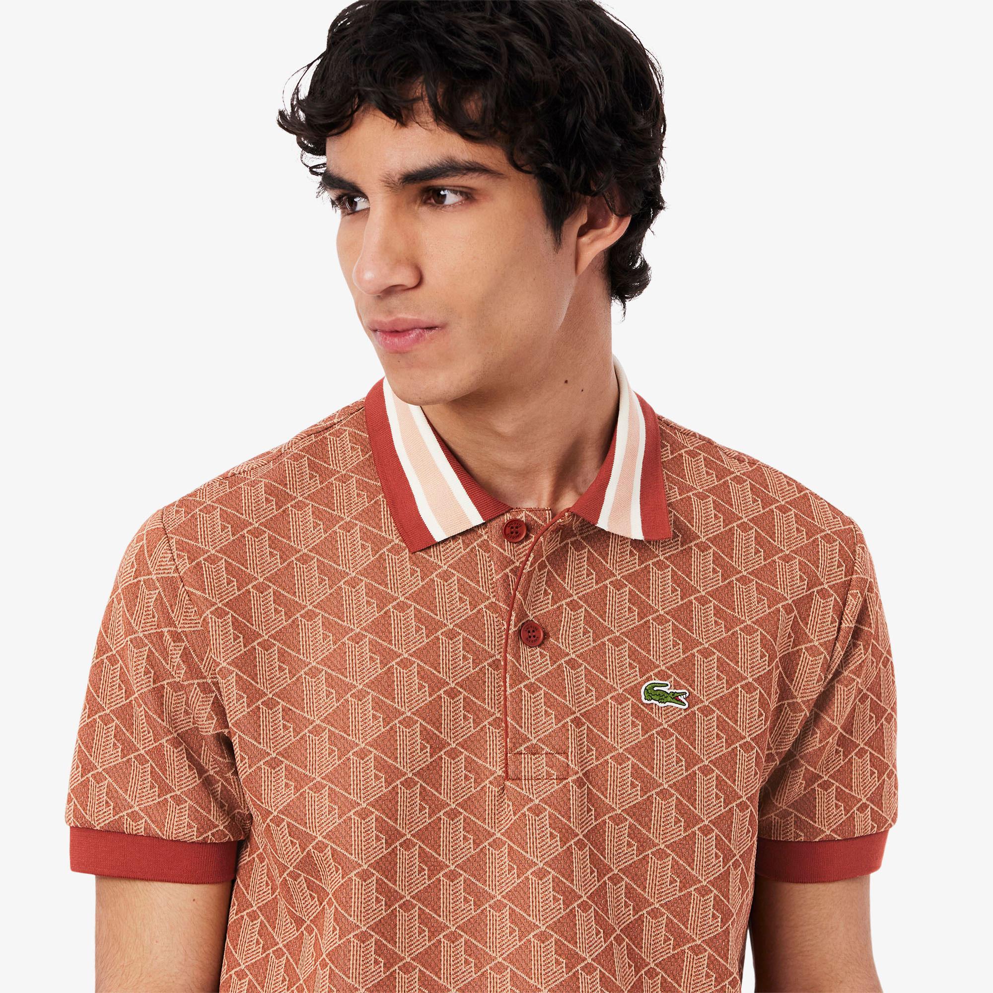 Lacoste Classic Fit Monogram Erkek Kırmızı Polo