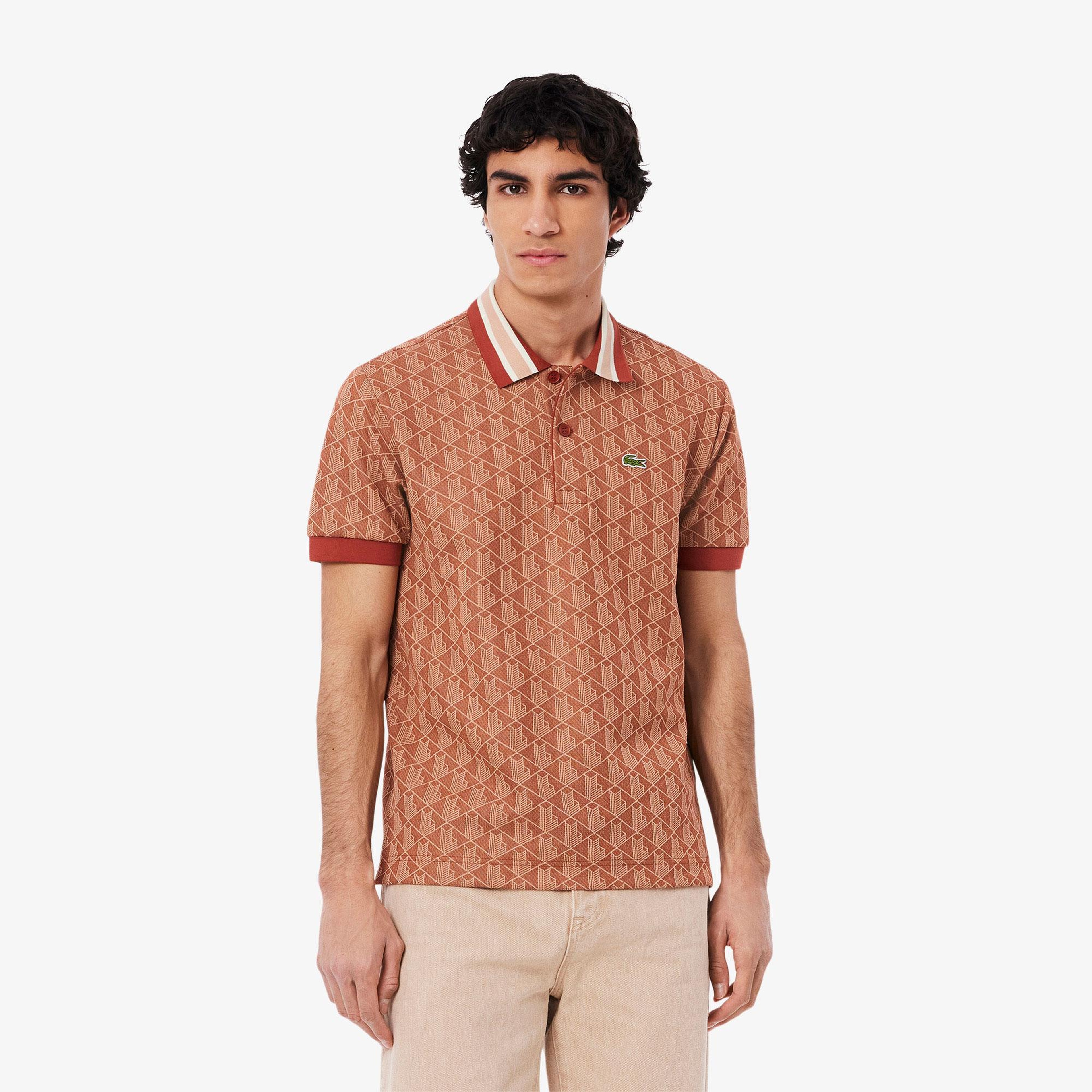 Lacoste Classic Fit Monogram Erkek Kırmızı Polo