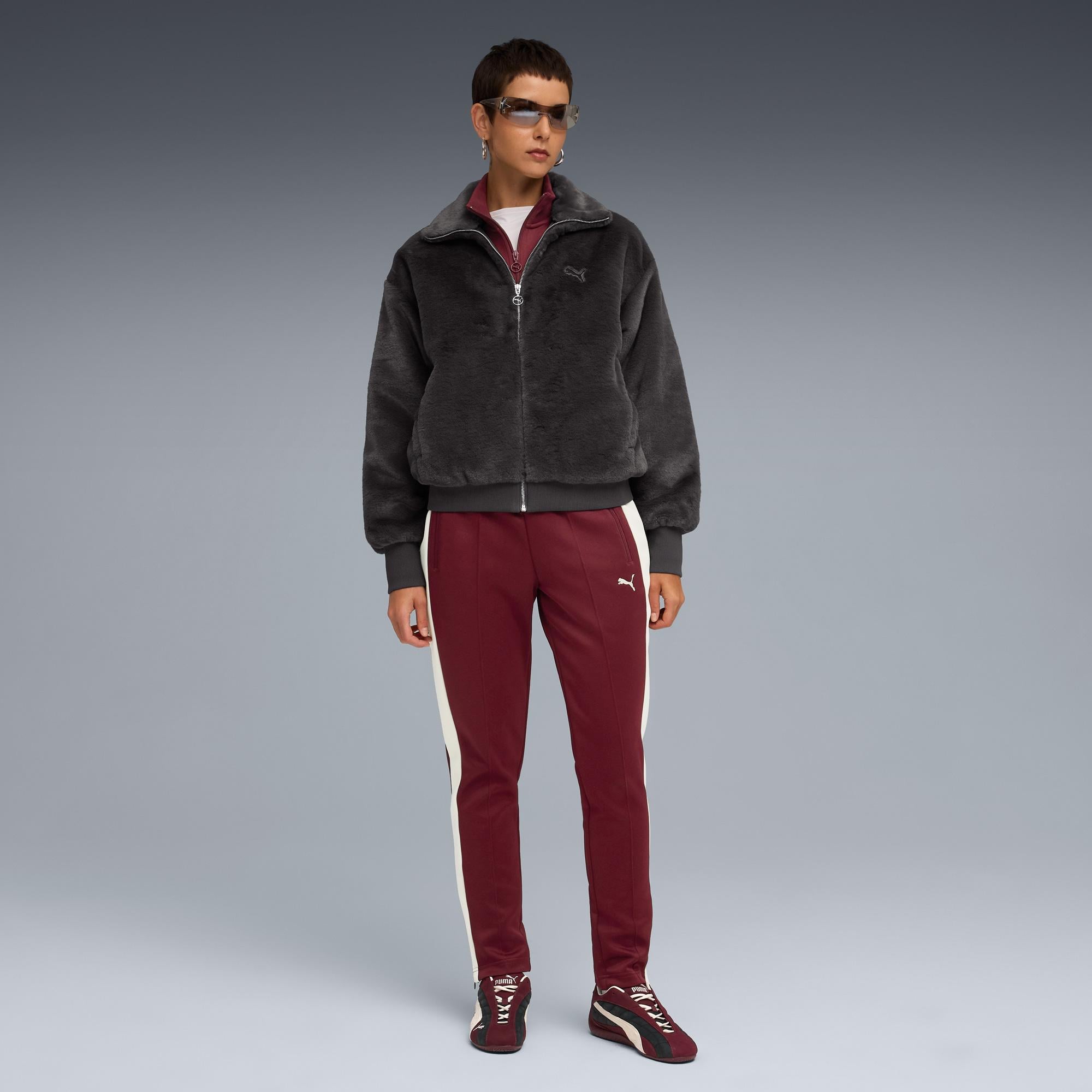Puma Soft Fleece Kadın Koyu Gri Ceket