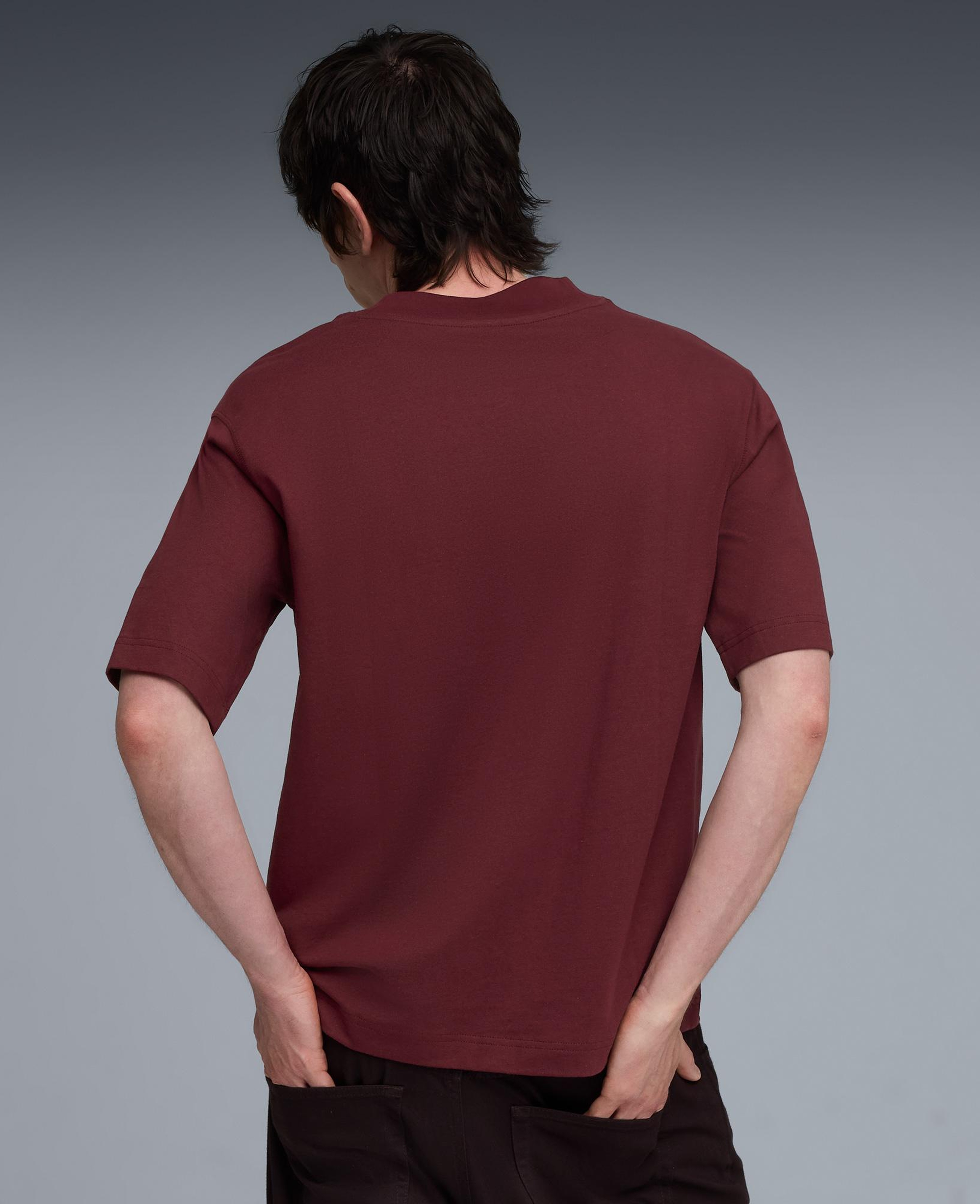 Puma Essentials Graphic Boxy Unisex Bordo T-Shirt