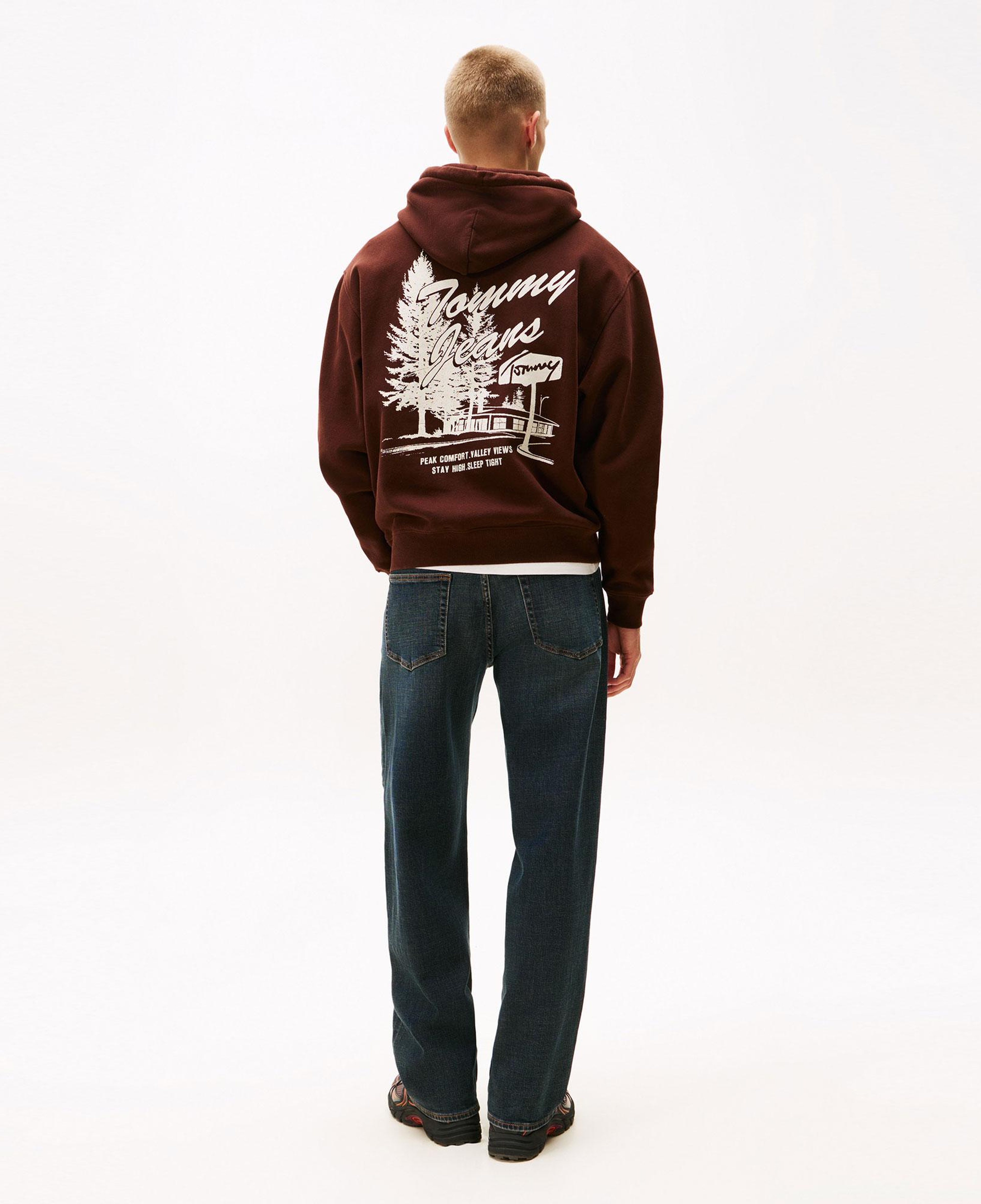 Tommy Hilfiger Relax Vovelty Graphic Erkek Kahverengi Sweatshirt