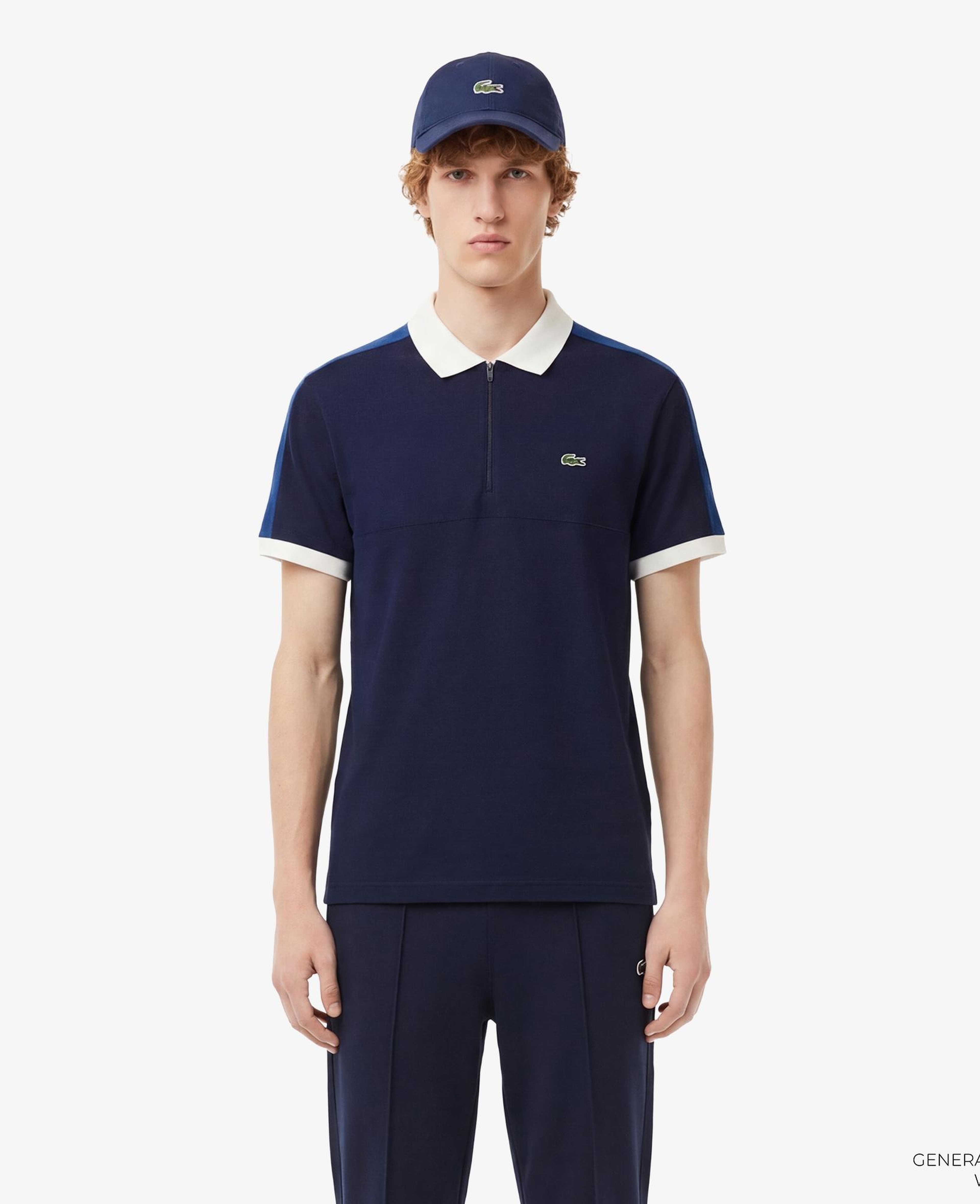 Erkek Regular Fit Renk Bloklu Lacivert Polo