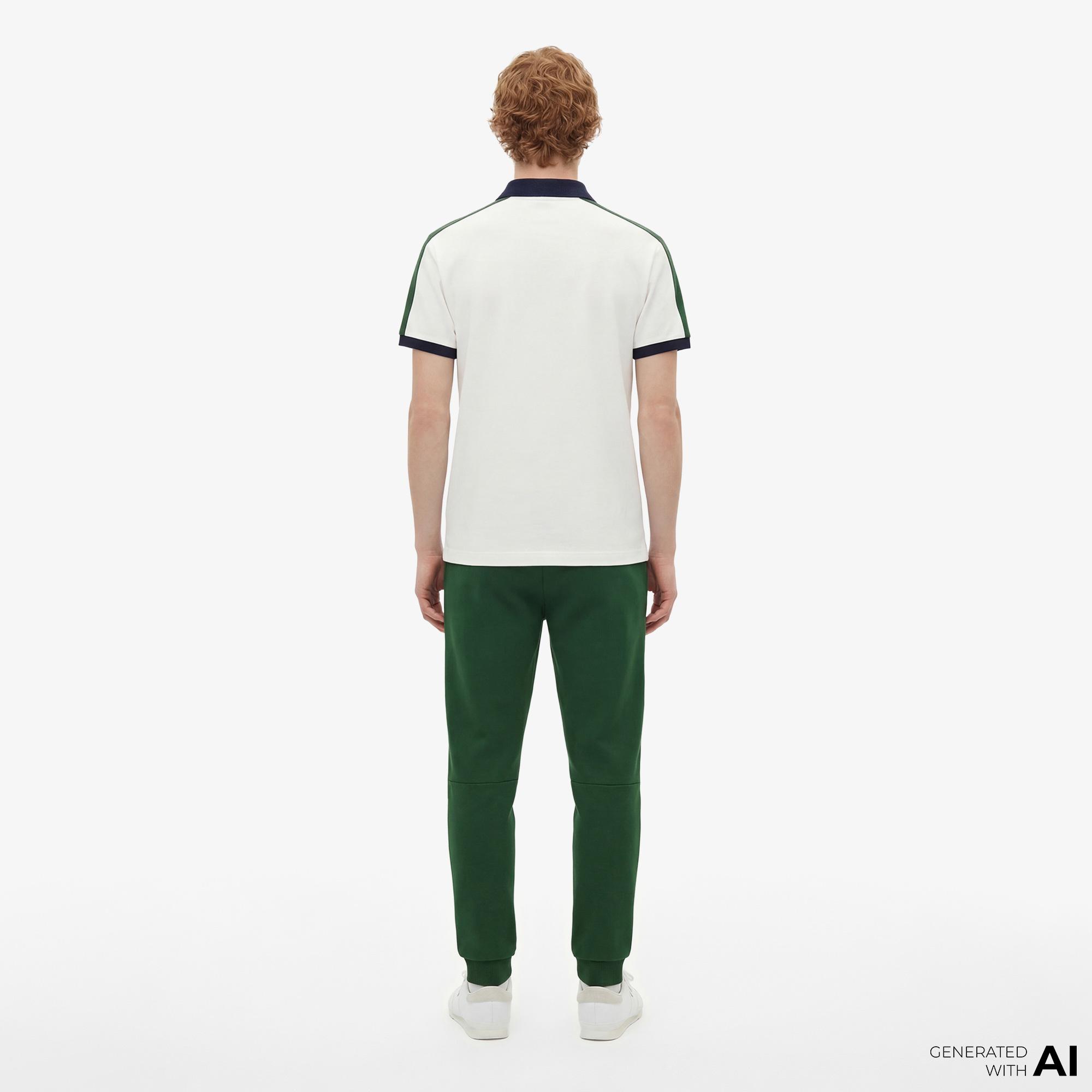 Erkek Regular Fit  Renk Bloklu Beyaz Polo