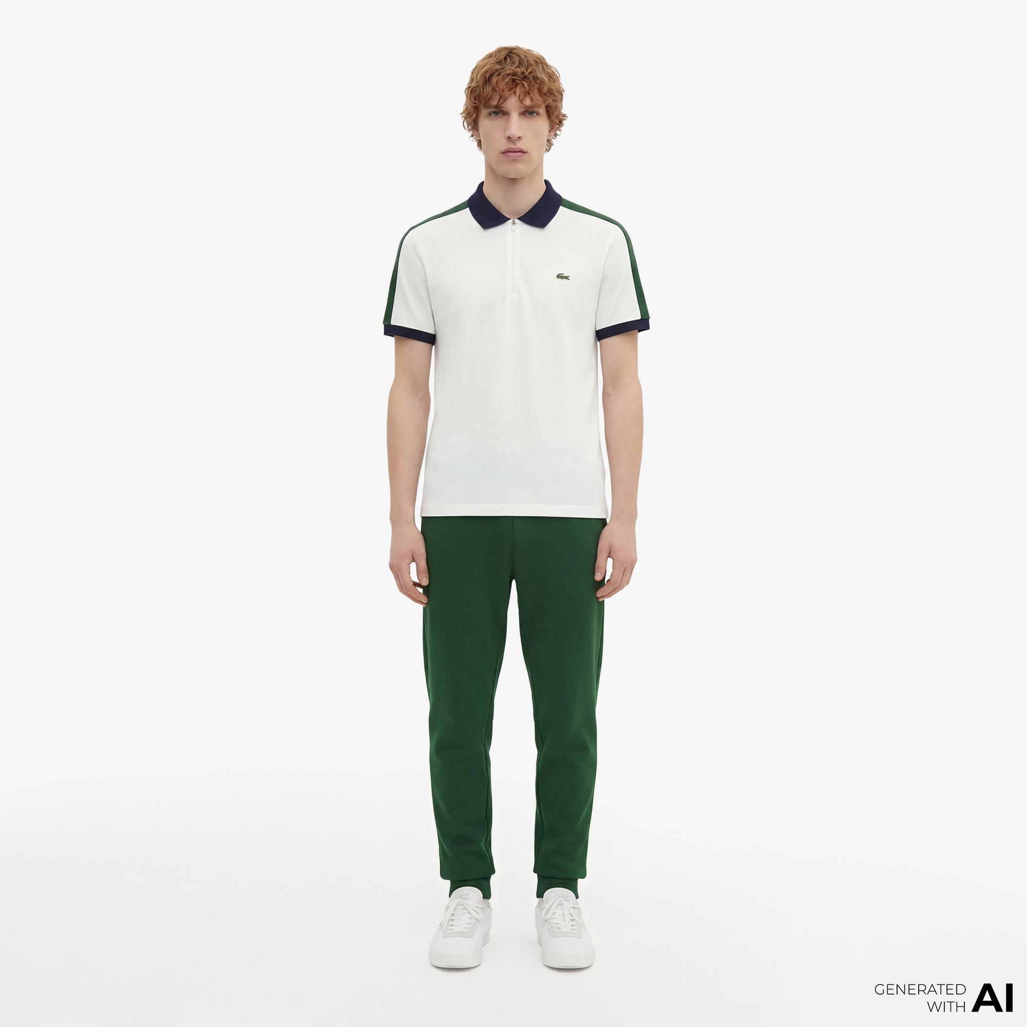 Erkek Regular Fit  Renk Bloklu Beyaz Polo