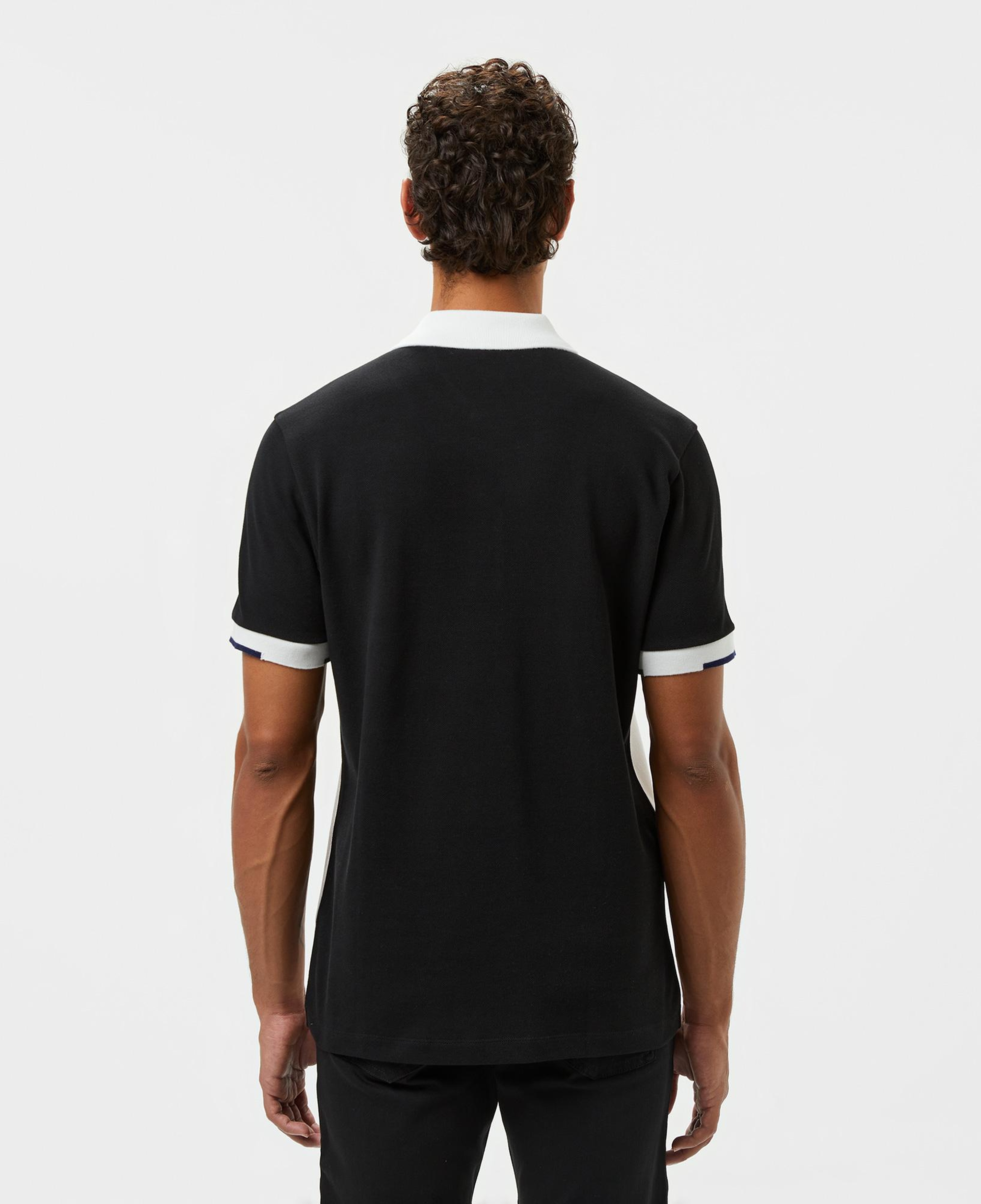 Erkek Regular Fit Renk Bloklu Beyaz Polo