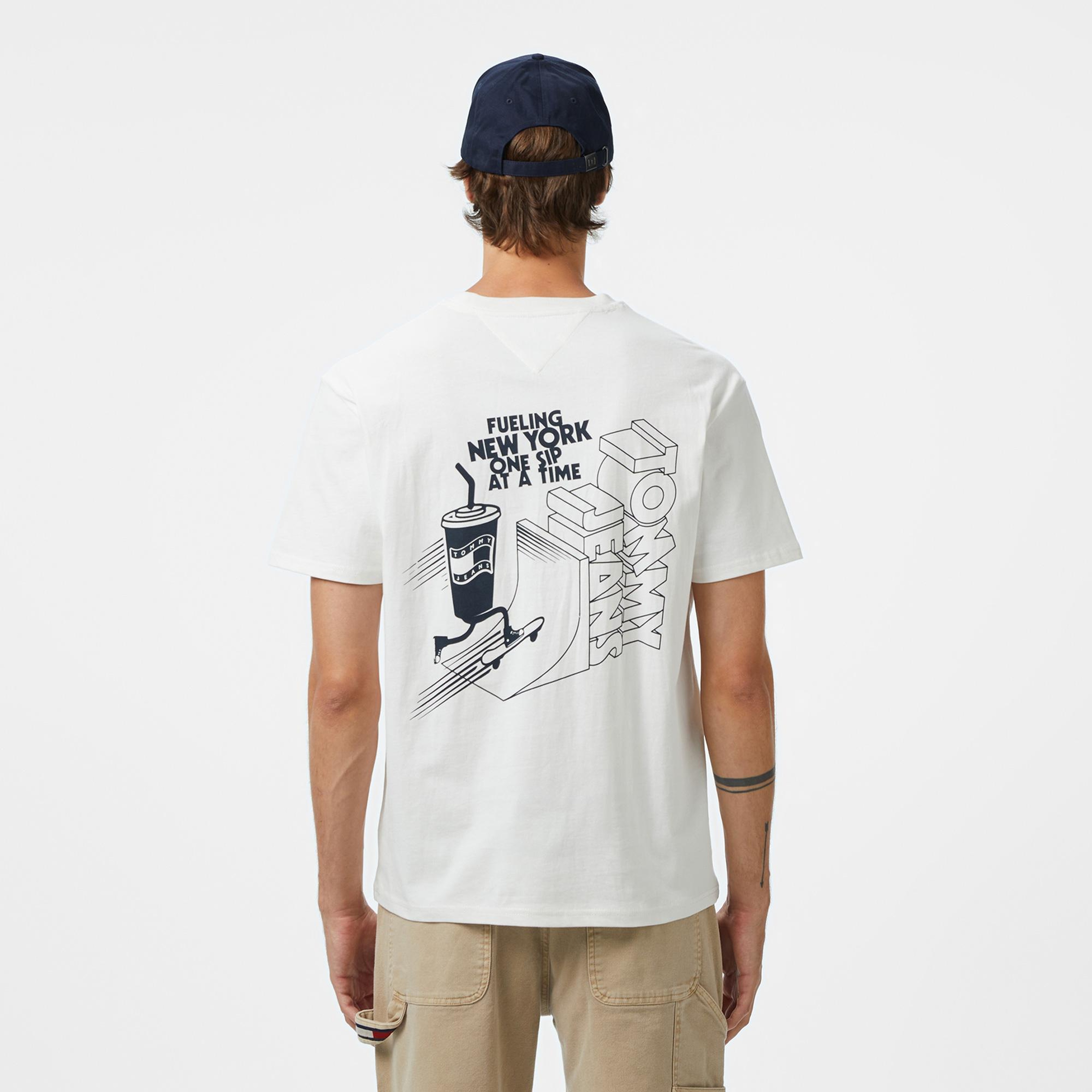 Tommy Hilfiger Back Logo Erkek Beyaz T-Shirt