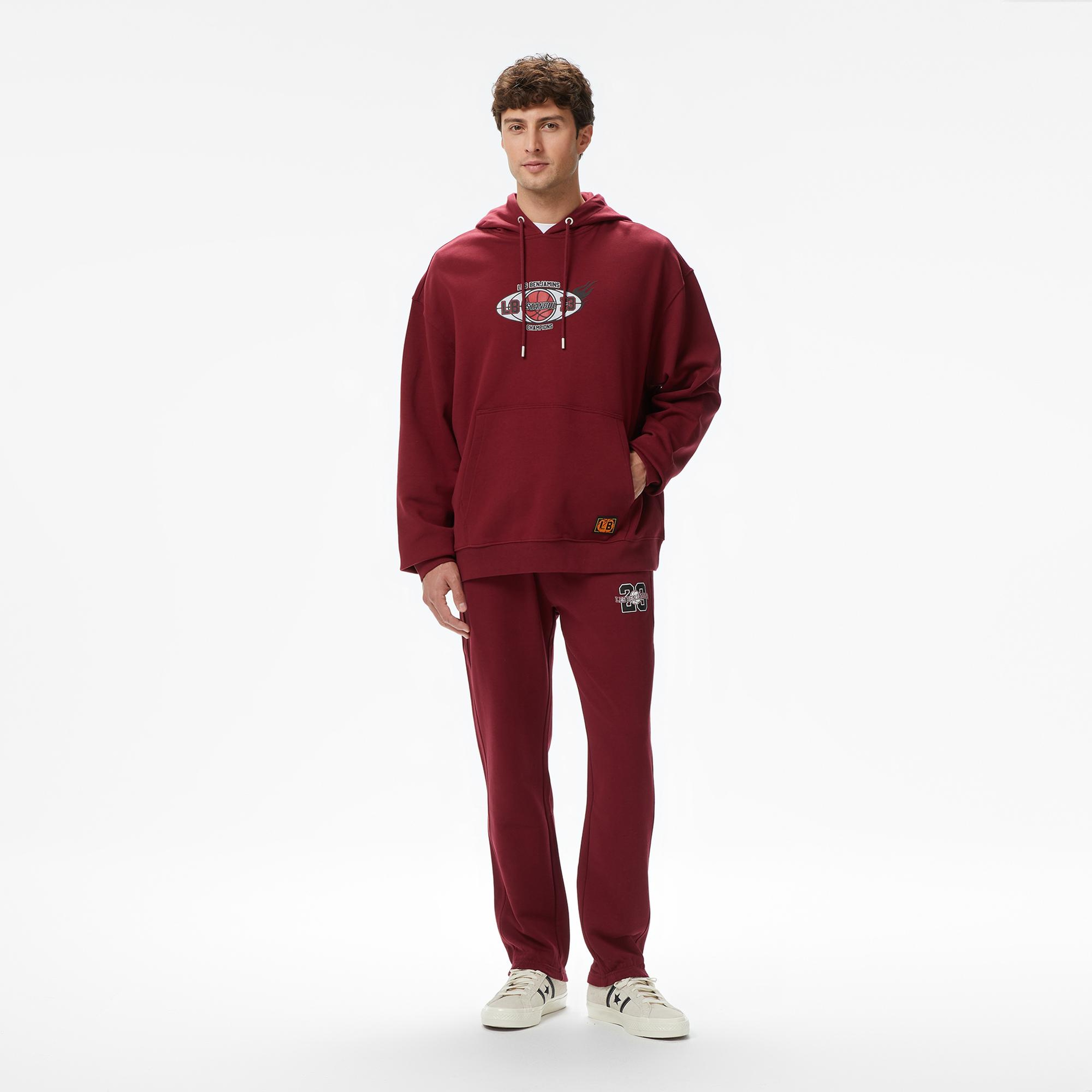 Les Benjamins Essentials 704 Erkek Bordo Eşofman Altı
