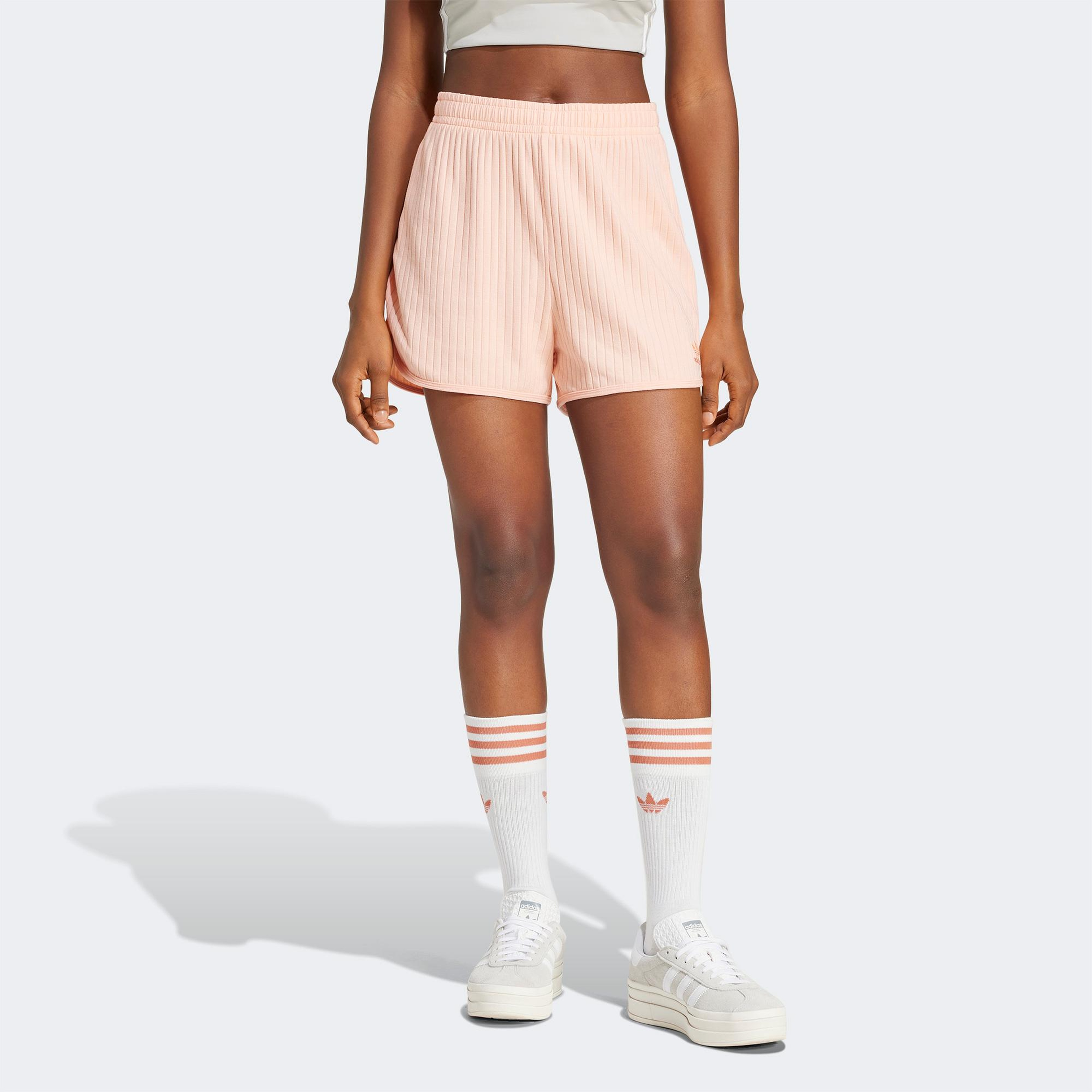 adidas Essentials Wide Rib Kadın Pembe Şort
