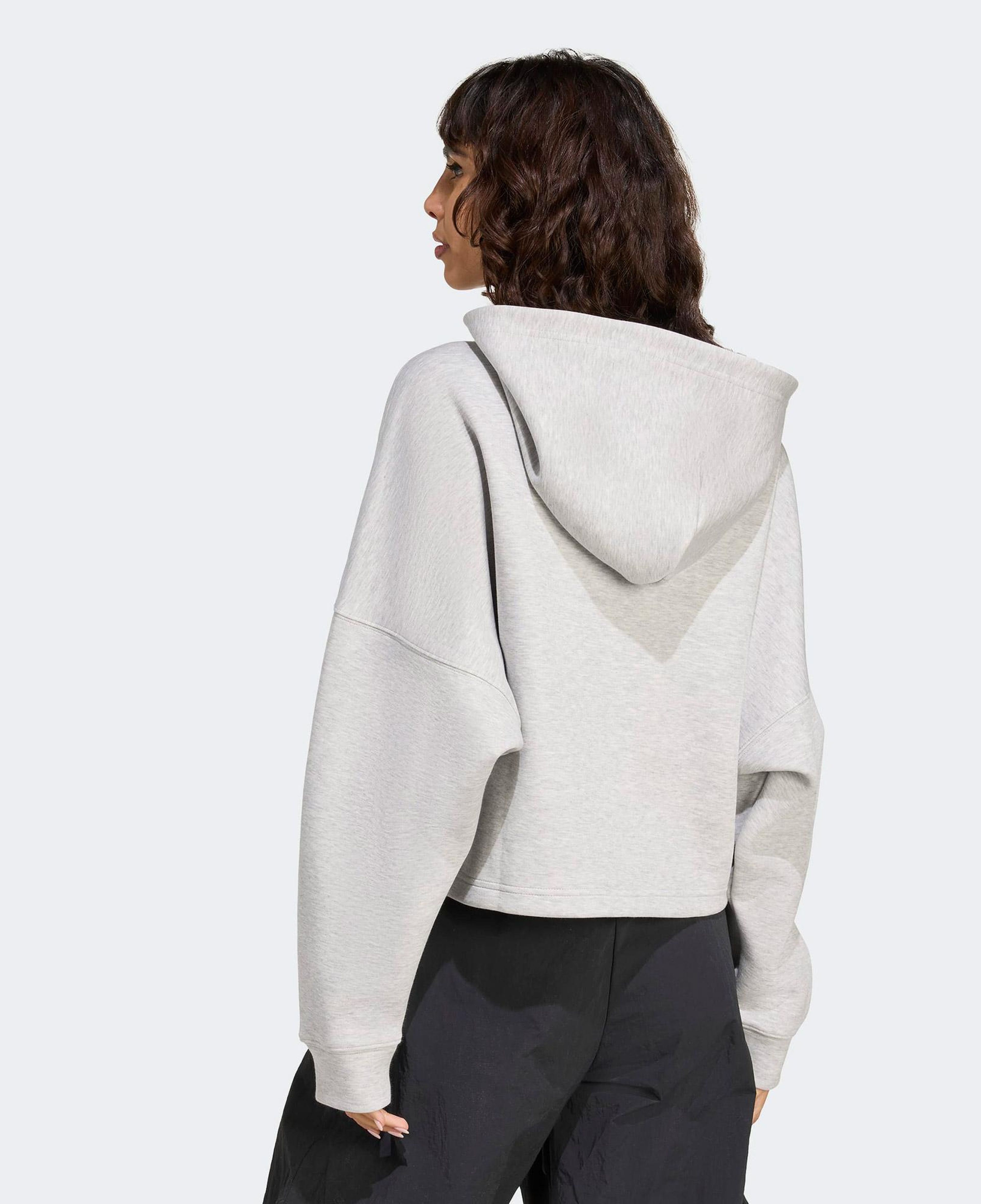 adidas 3 Stripes Kadın Gri Hoodie