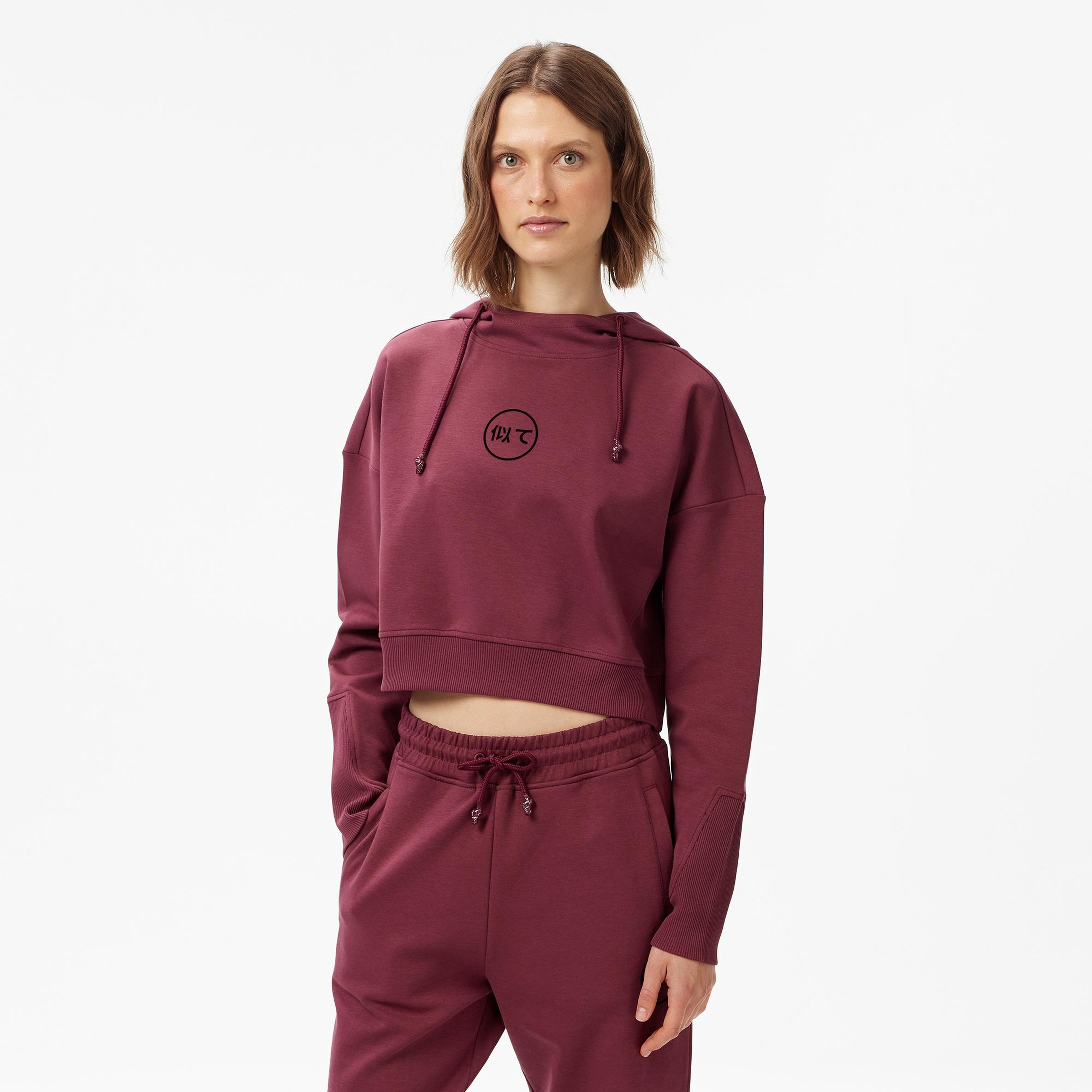 UNITED4 Classic Kadın Bordo Hoodie