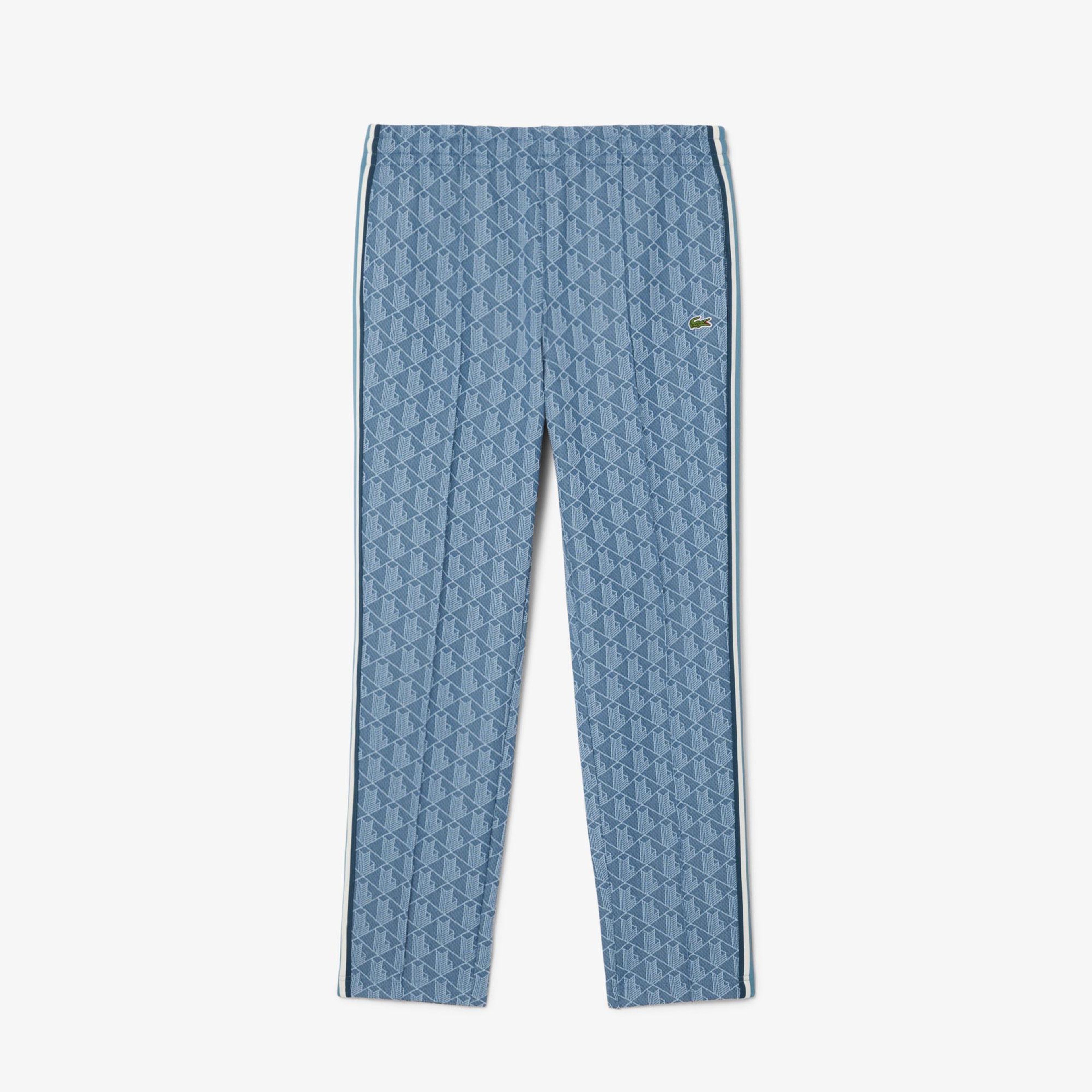 Paris Erkek Regular Fit Monogram Mavi Eşofman Altı