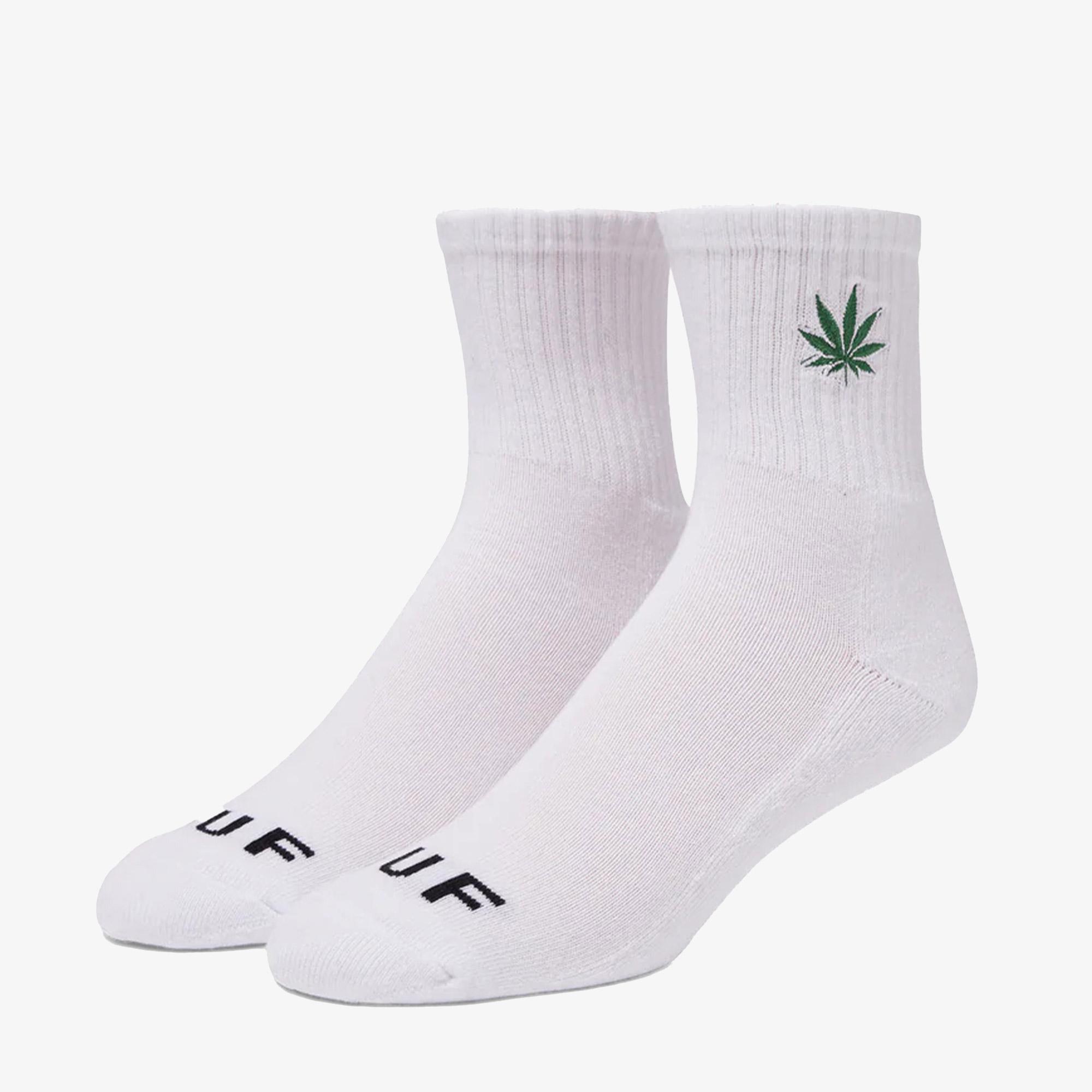 Huf Plant Life Embroidered Erkek Beyaz Çorap