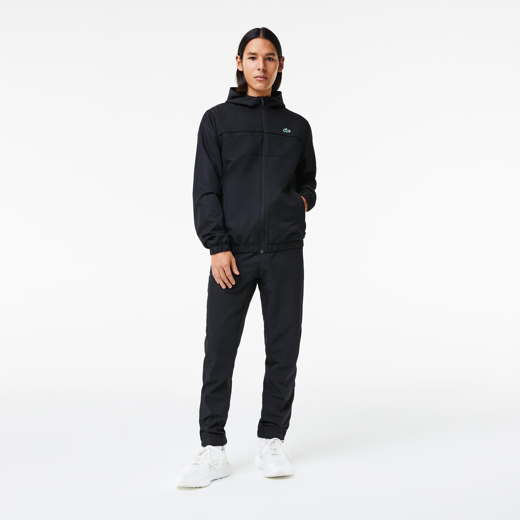 Lacoste Erkek Regular Fit Kapüşonlu Siyah Eşofman Takımı